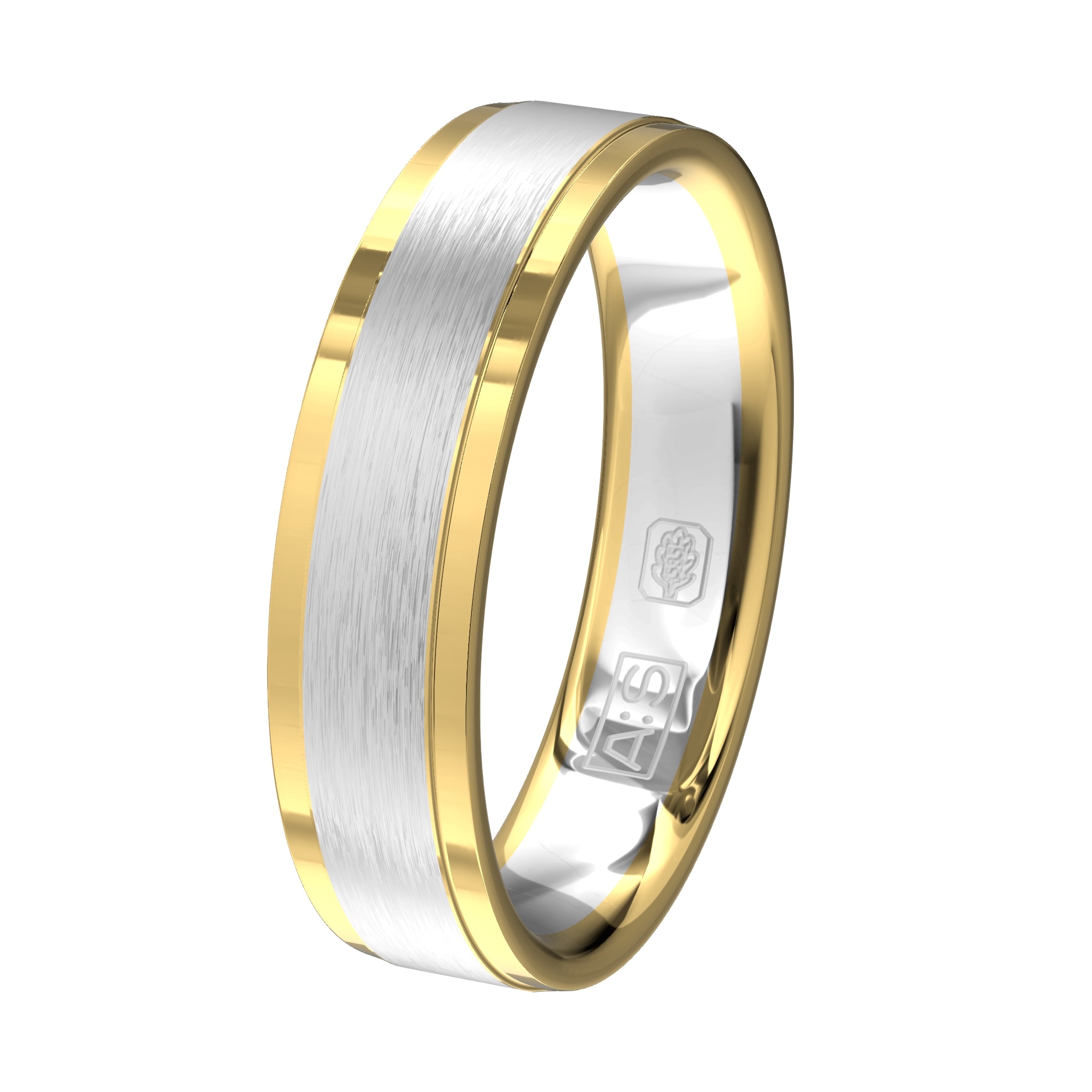 Een ring met een fijn design! Voorzien van geelgoud en witgoud