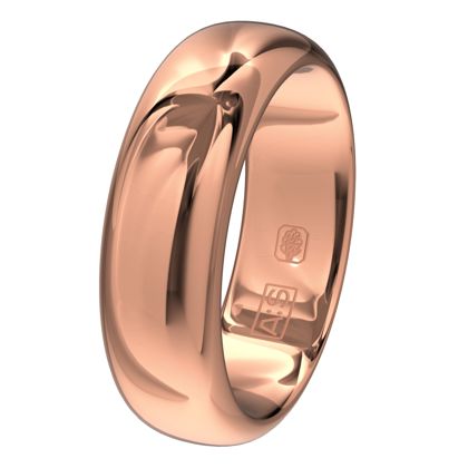 Een elegante ring met een bolle buitenkant, ronde zijkanten en een licht bolle binnenkant. Een klassieke ring van zeer hoge kwaliteit en duurzaamheid!