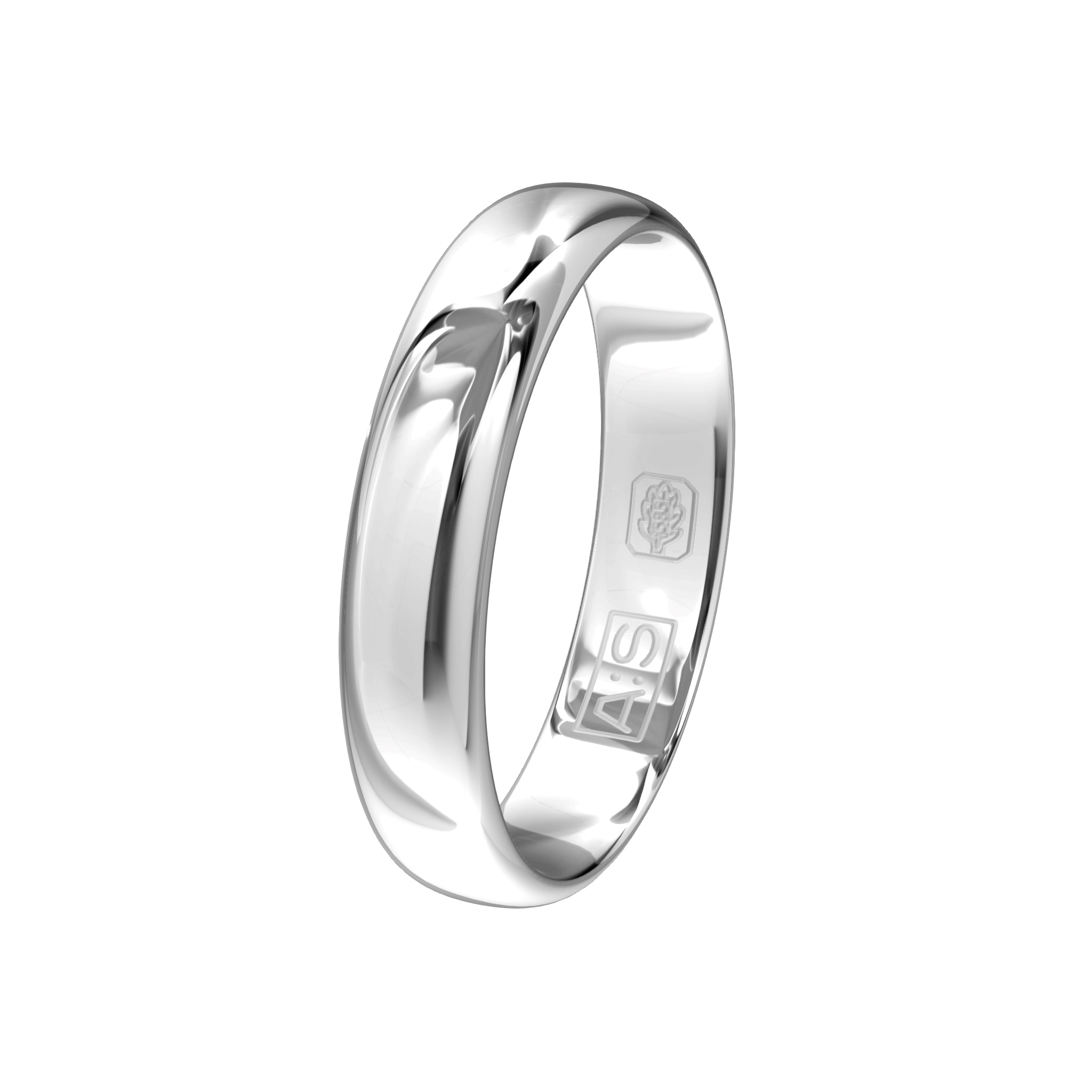 Deze gladde ring is sierlijk en licht in gewicht. De bolle buitenkant en ronde binnenkant geeft deze ring een tijdloze uitstraling.