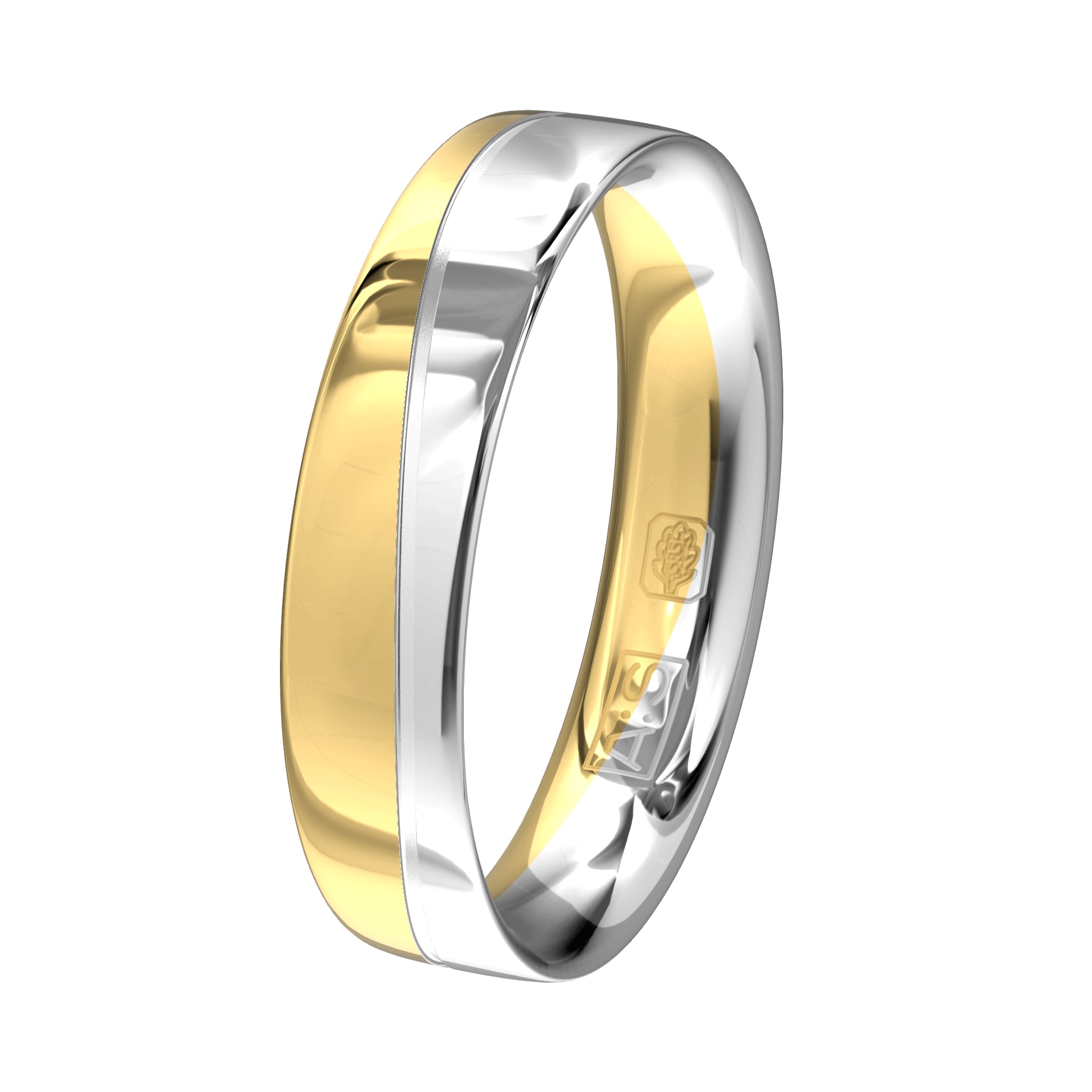 Deze stijlvolle combinatie van geelgoud met witgoud is voorzien van een elegante bewerking!