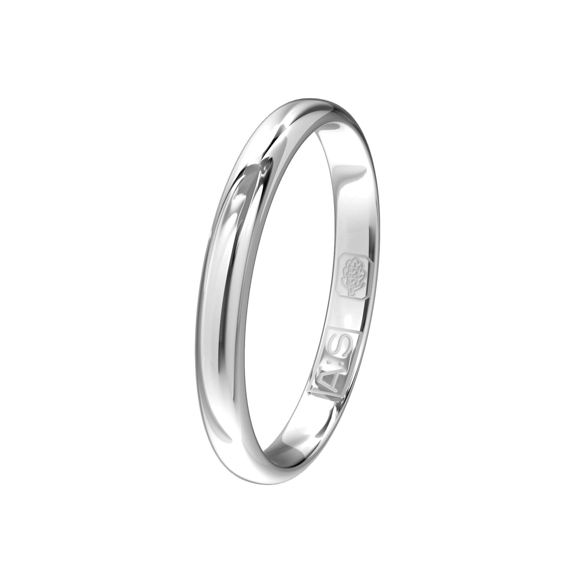 Deze gladde ring is sierlijk en licht in gewicht. De bolle buitenkant en ronde binnenkant geeft deze ring een tijdloze uitstraling.