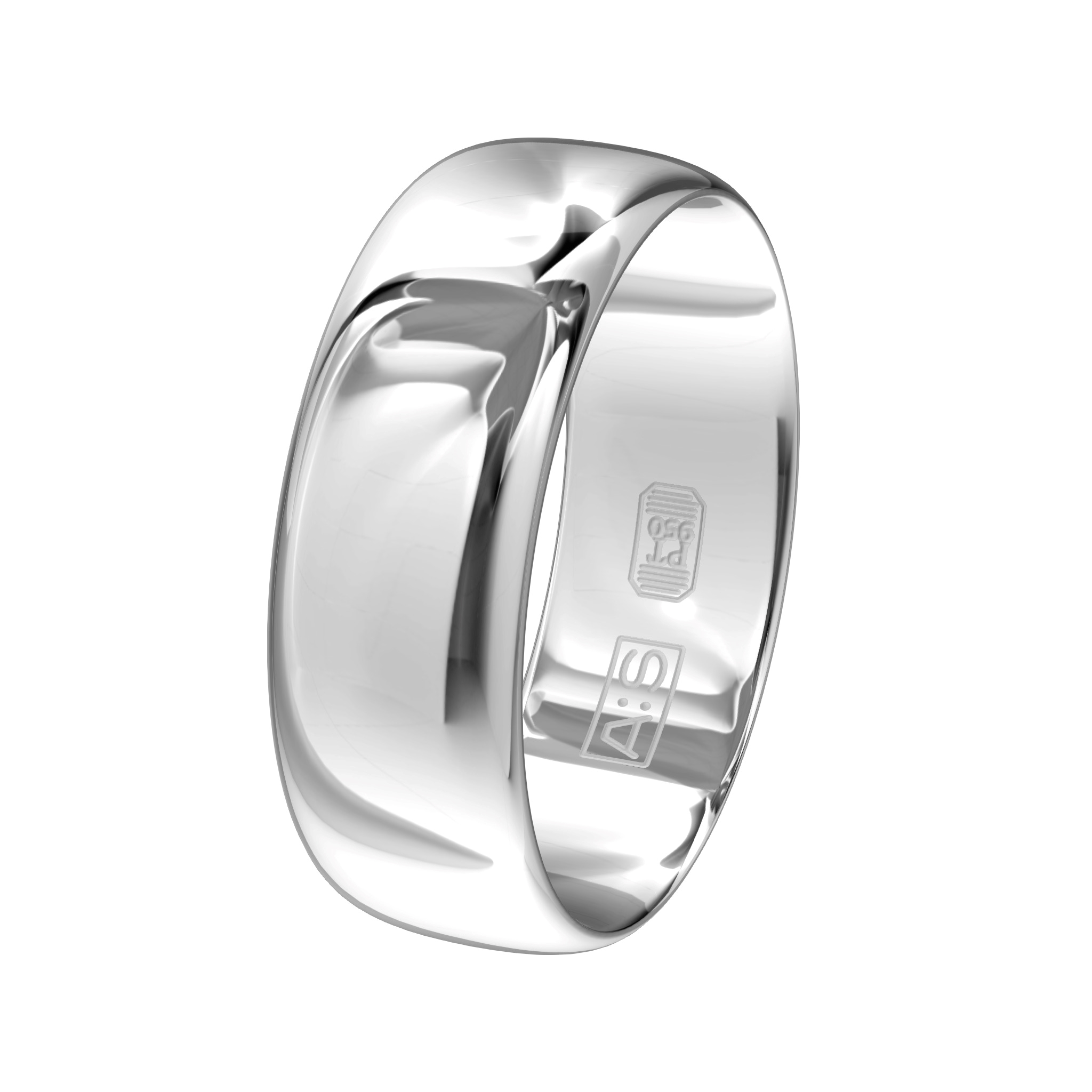 Deze gladde ring is sierlijk en licht in gewicht. De bolle buitenkant en ronde binnenkant geeft deze ring een tijdloze uitstraling.