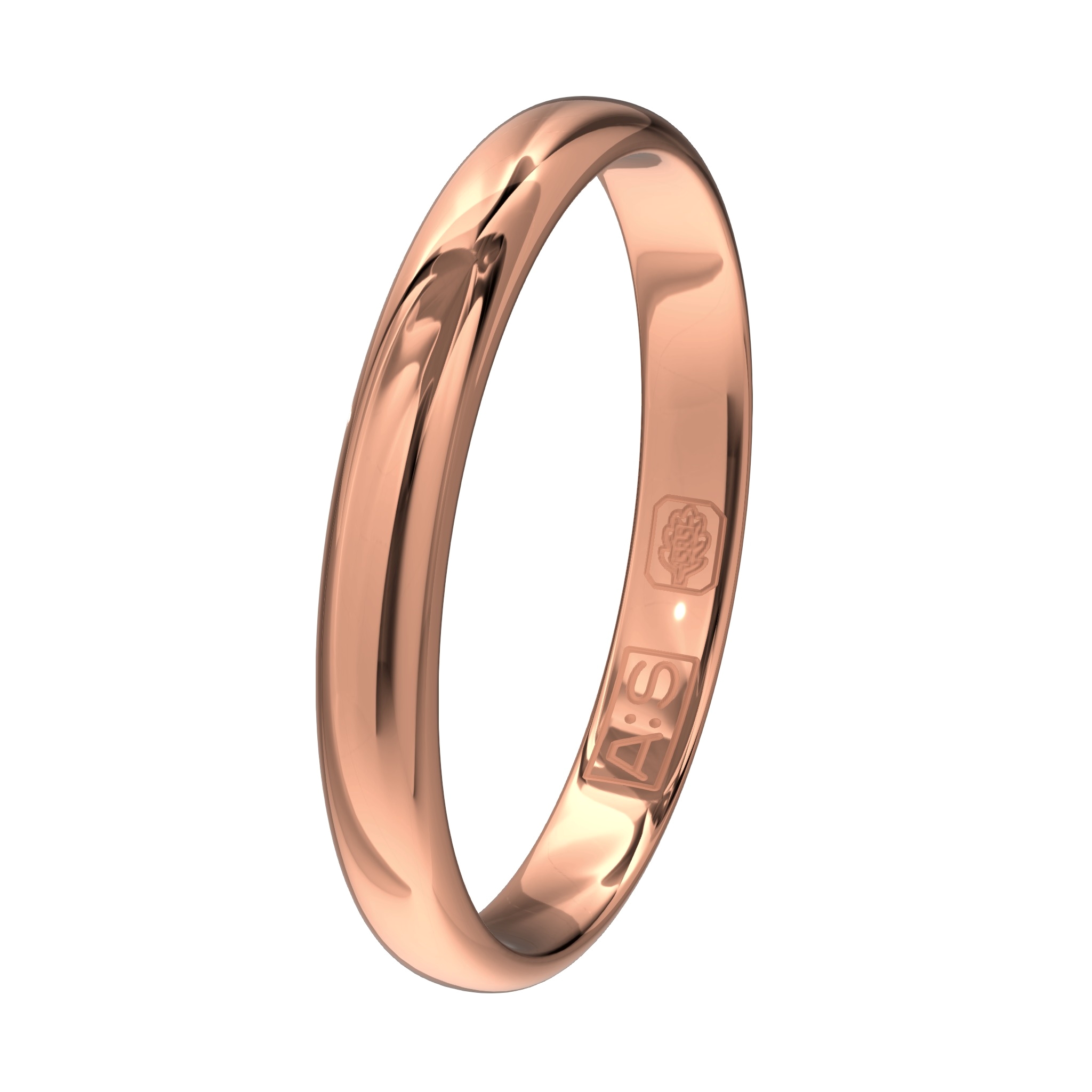 Een elegante ring met een bolle buitenkant, ronde zijkanten en een licht bolle binnenkant. Een klassieke ring van zeer hoge kwaliteit en duurzaamheid!