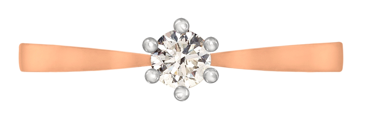 Een prachtige geelgoud met witgouden Solitaire ring! Prachtig uitgevoerde tweekleurige combinatie die is voorzien van een briljant van 0,20 ct.