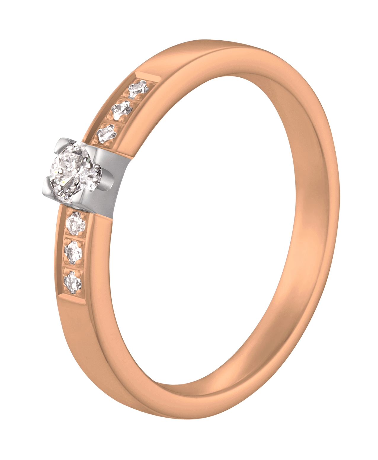 Deze meerkleurige Solitaire ring is door onze diamantzetters voorzien van één grote briljant en is aangevuld met kleinere briljanten.