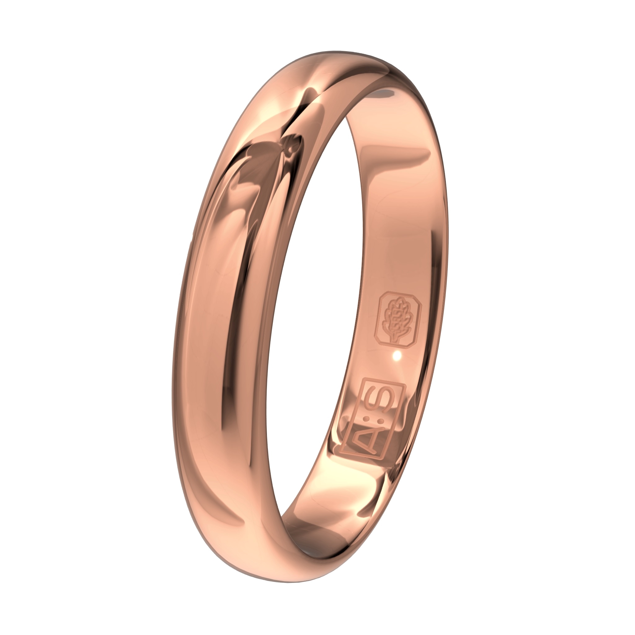 Een elegante ring met een bolle buitenkant, ronde zijkanten en een licht bolle binnenkant. Een klassieke ring van zeer hoge kwaliteit en duurzaamheid!