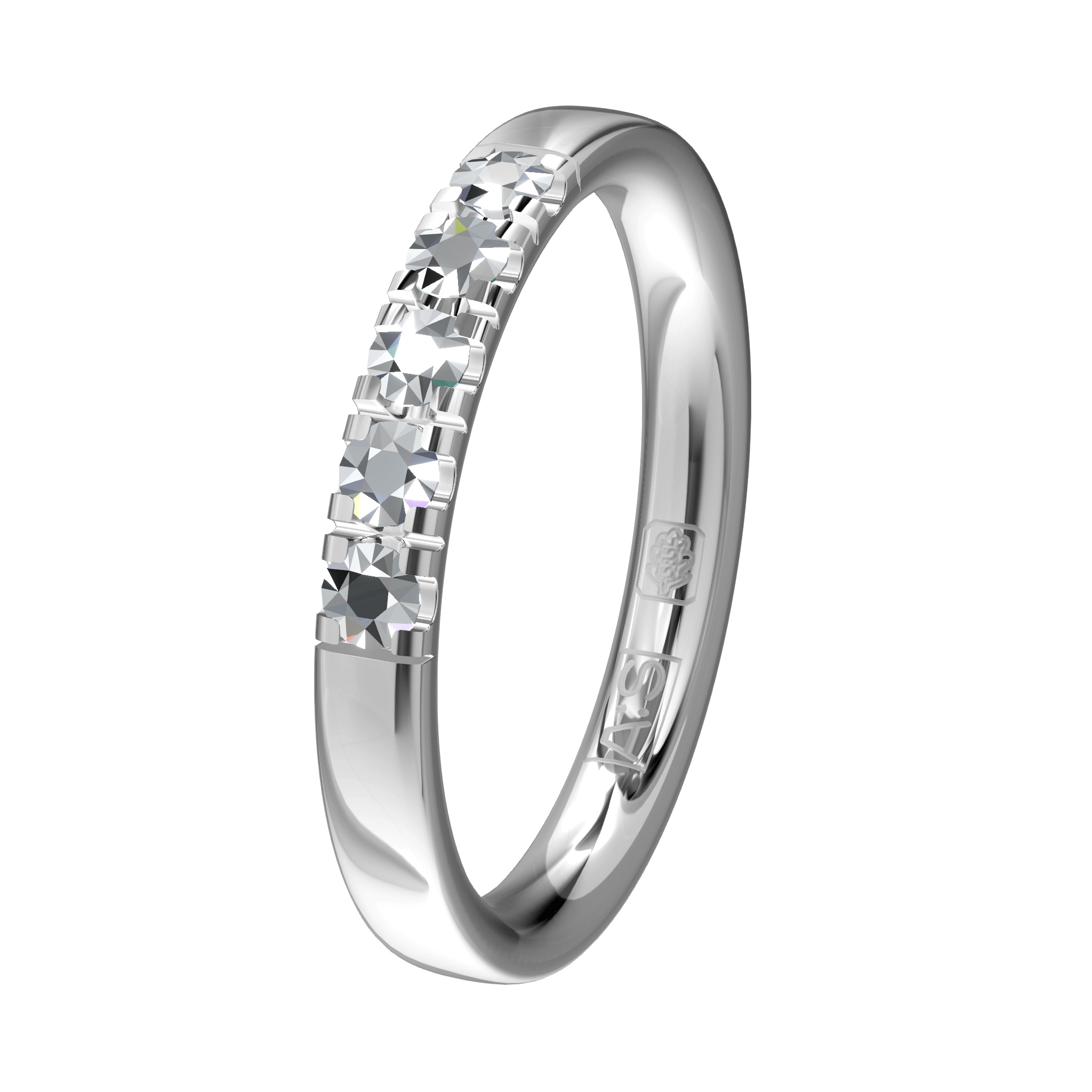 Glinsterende witgoudpalladium Memoirering 11144. Laat jij jouw unieke Memoirering meegroeien met al die mooie momenten in je leven?