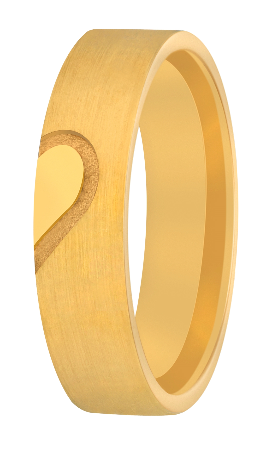 Een prachtige geelgouden ring met een bijzonder liefdesmotief. De ronde binnenkant zorgt voor een heerlijk draagcomfort.