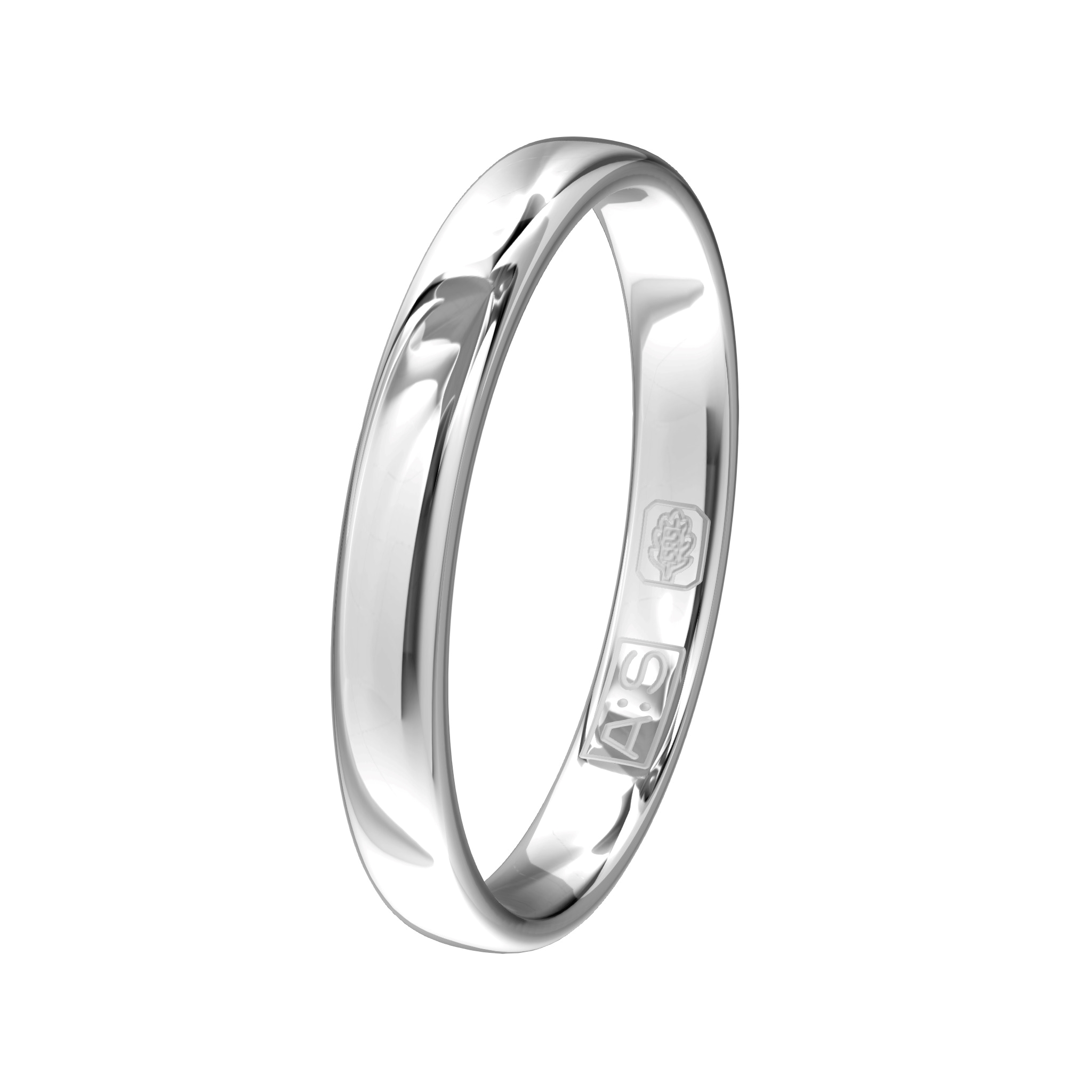 Een elegante ring met een bolle buitenkant, ronde zijkanten en een licht bolle binnenkant. Een klassieke ring van zeer hoge kwaliteit en duurzaamheid!