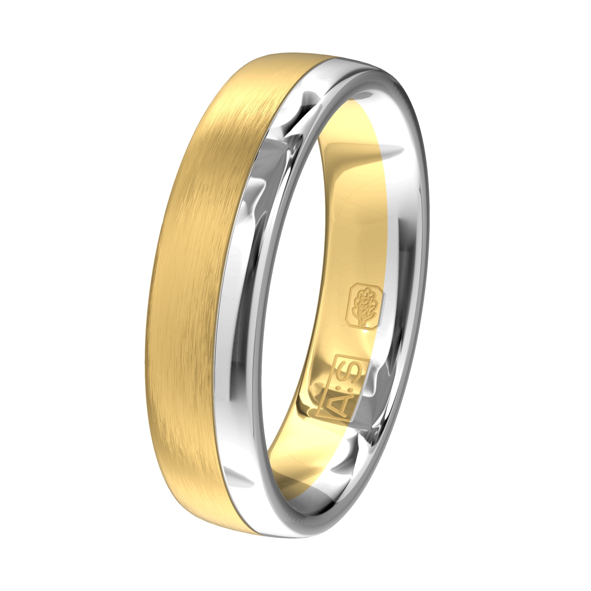 Deze tijdloze bicolor ring is door onze goudsmeden voorzien van een ronde binnenkant en zorgt daardoor voor een heerlijk draagcomfort.