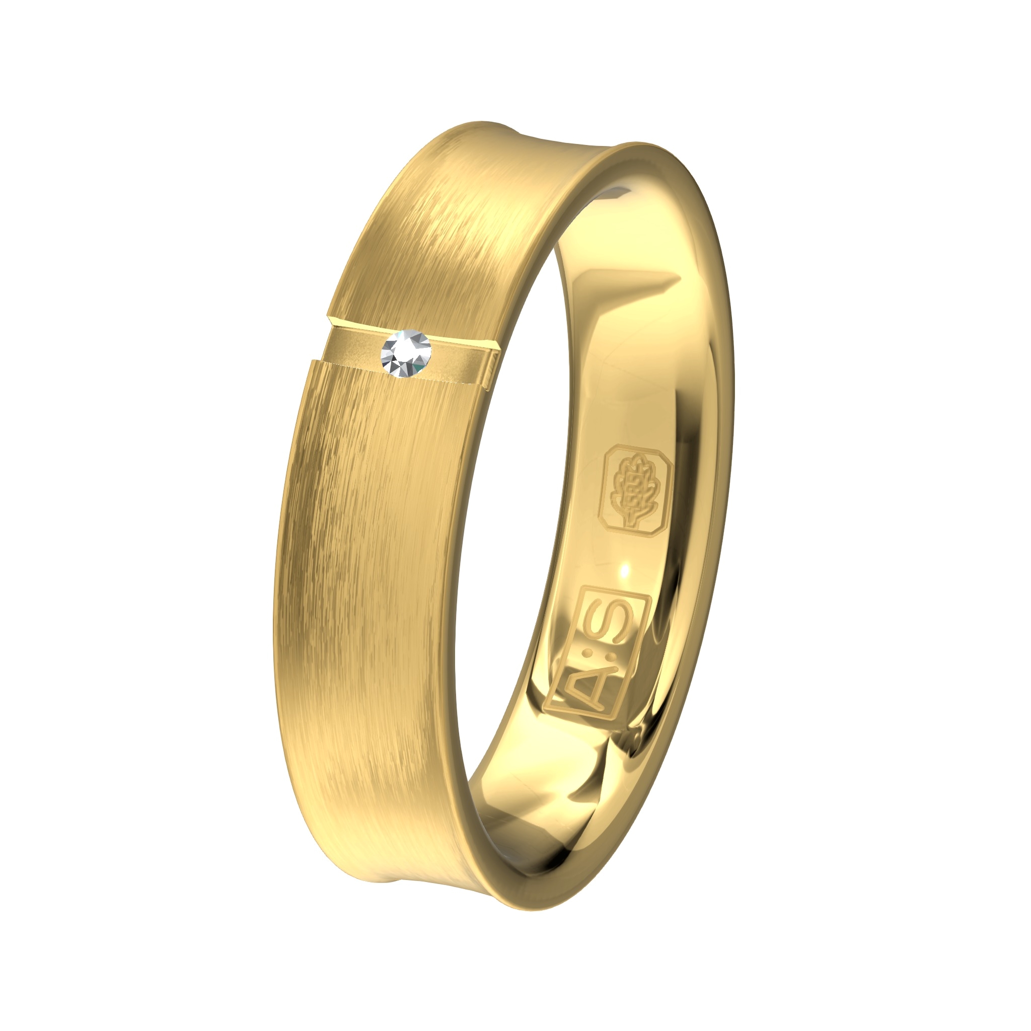 Deze unieke ring is hol aan de buitenkant hetgeen zorgt voor een prachtige uitstraling. De briljant maakt deze ring tot een waar plaatje!