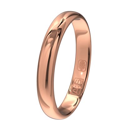 Een elegante ring met een bolle buitenkant, ronde zijkanten en een licht bolle binnenkant. Een klassieke ring van zeer hoge kwaliteit en duurzaamheid!
