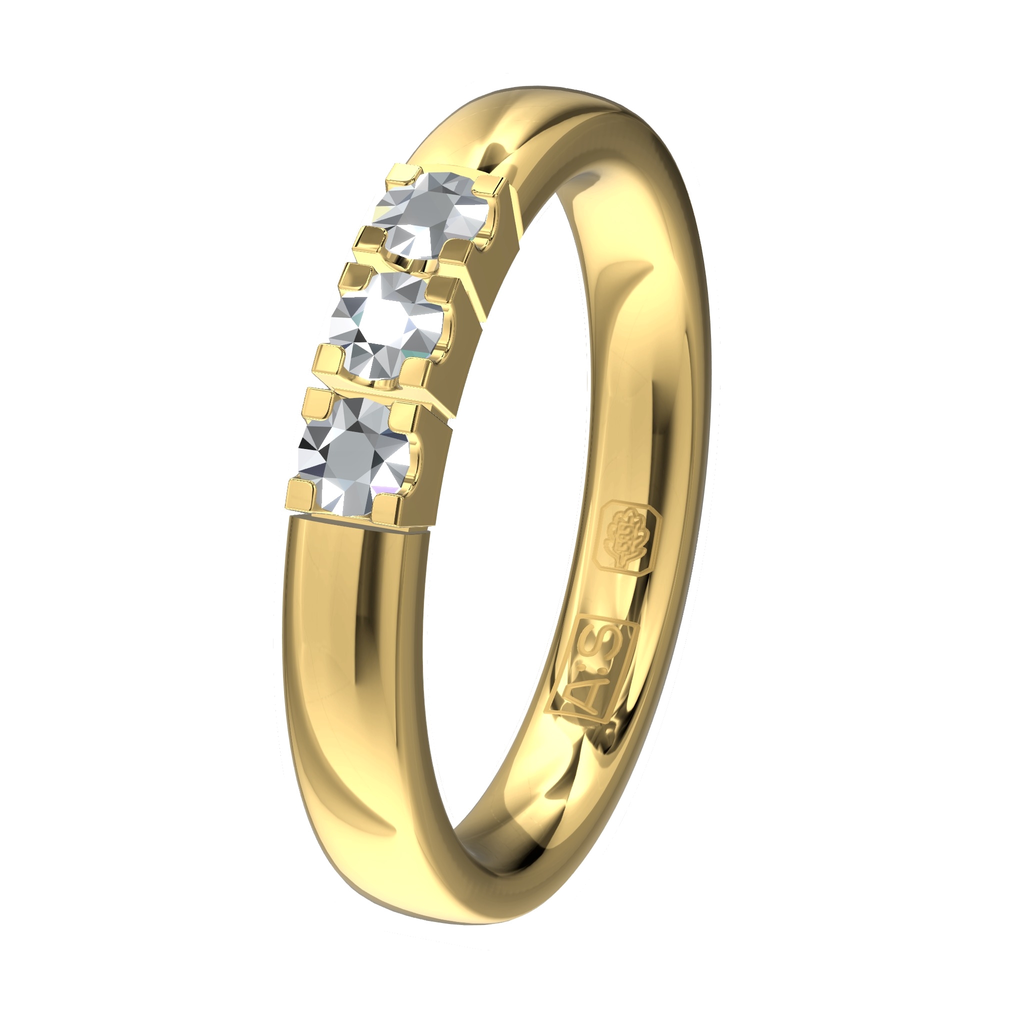 Glinsterende geheel geelgouden Memoirering 11155. Laat jij jouw unieke Memoirering meegroeien met al die mooie momenten in je leven?