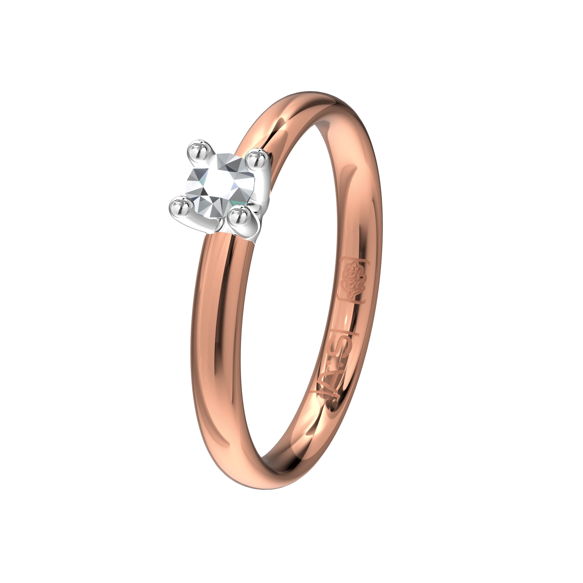 Deze meerkleurige Solitaire ring heeft door zijn ronding een perfect draagcomfort. De ring is voorzien van een prachtige briljant van 0,15 ct.