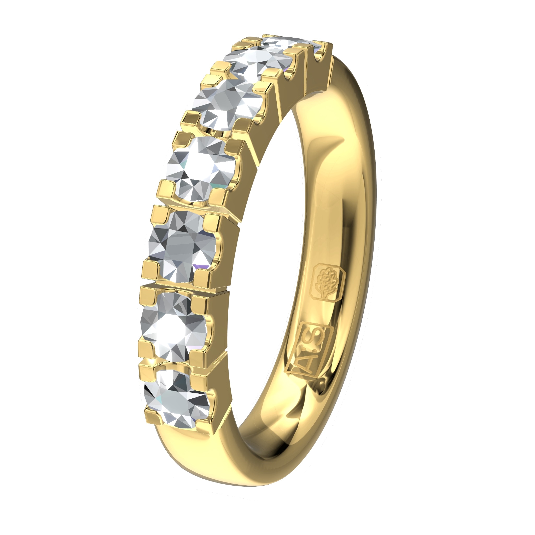 Glinsterende geheel geelgouden Memoirering 11155. Laat jij jouw unieke Memoirering meegroeien met al die mooie momenten in je leven?