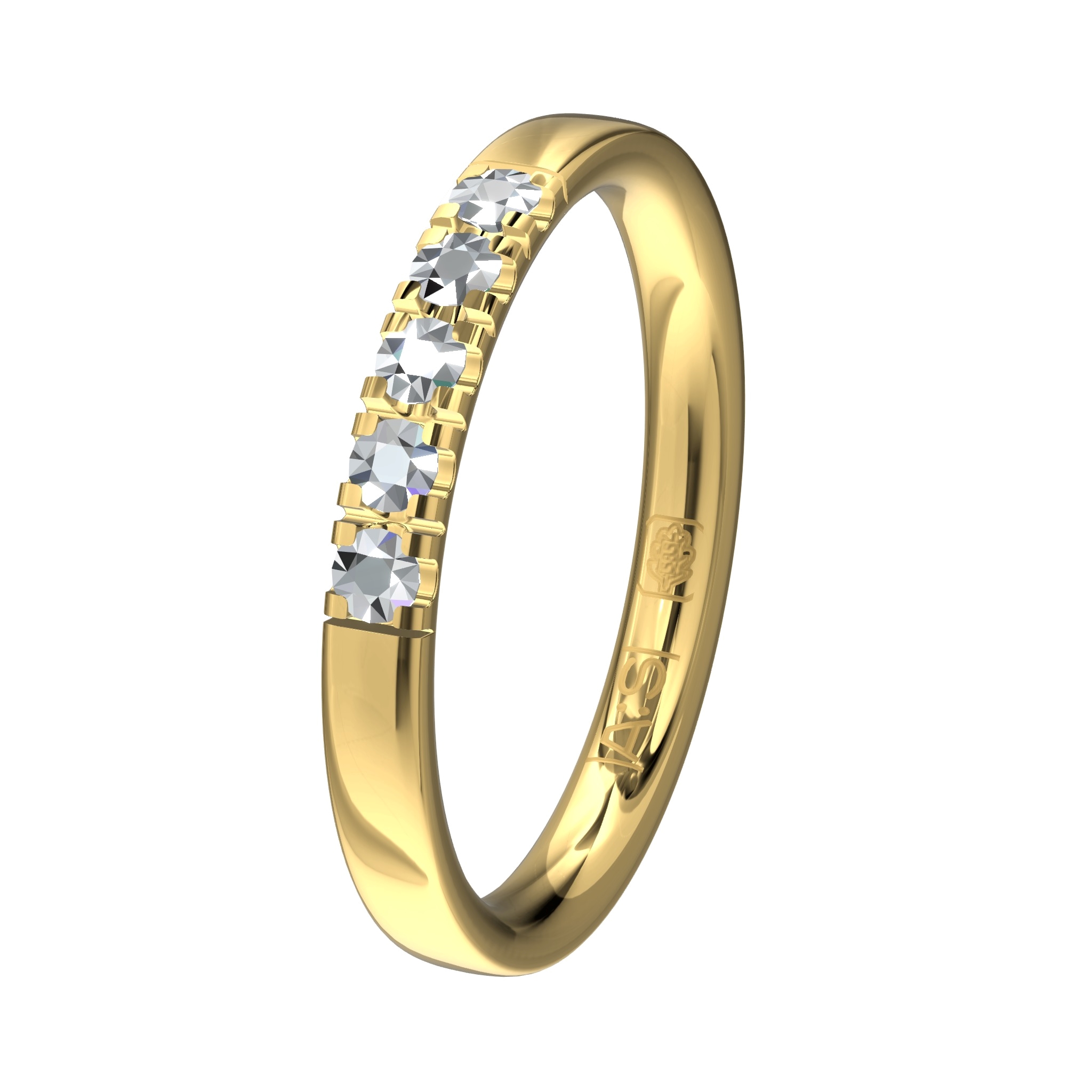 Glinsterende geheel geelgouden Memoirering 11144. Laat jij jouw unieke Memoirering meegroeien met al die mooie momenten in je leven?