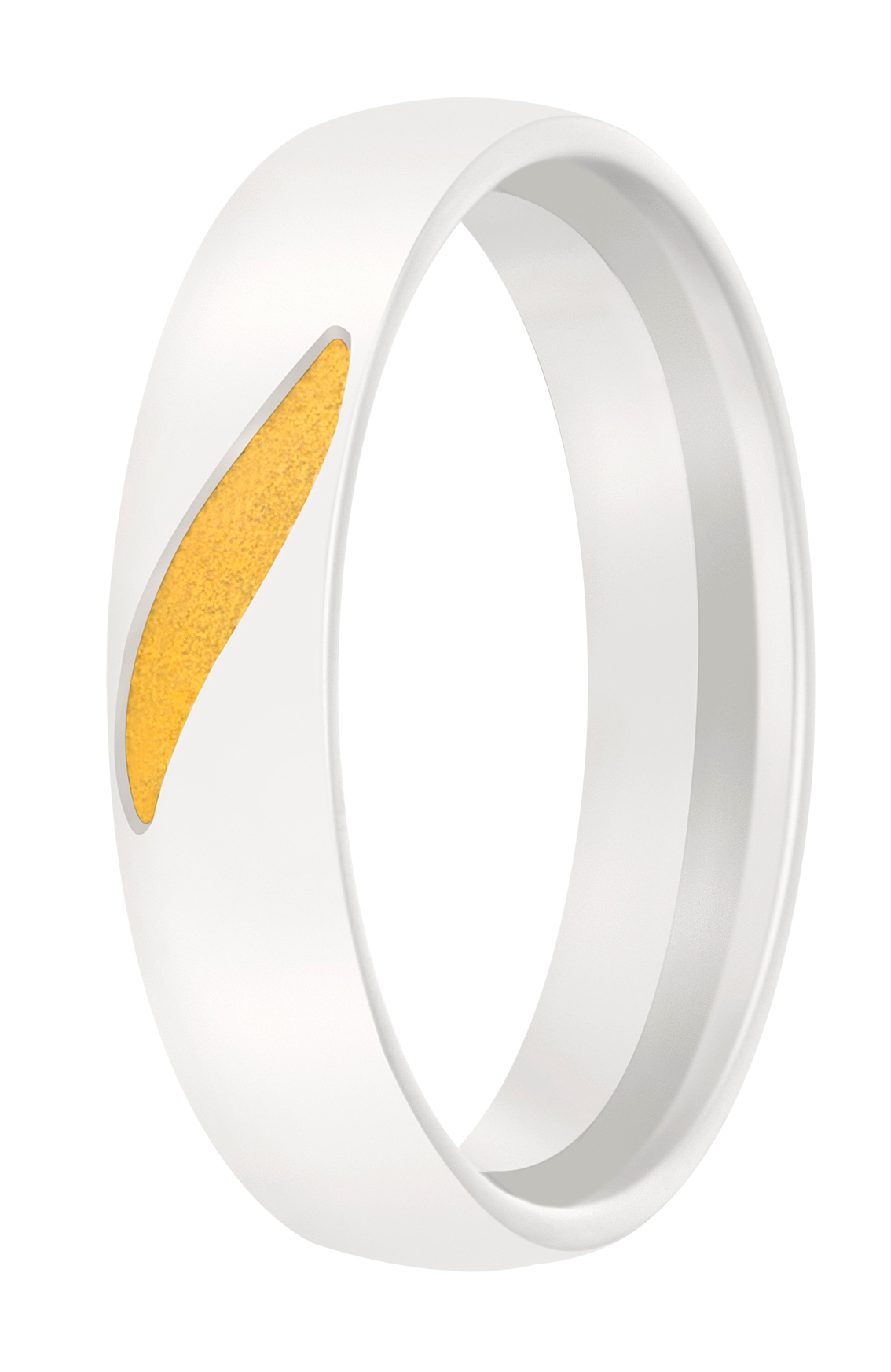 Een prachtige ring waarbij koele tinten witgoud worden gecombineerd met een warme vergulde tint geelgoud.