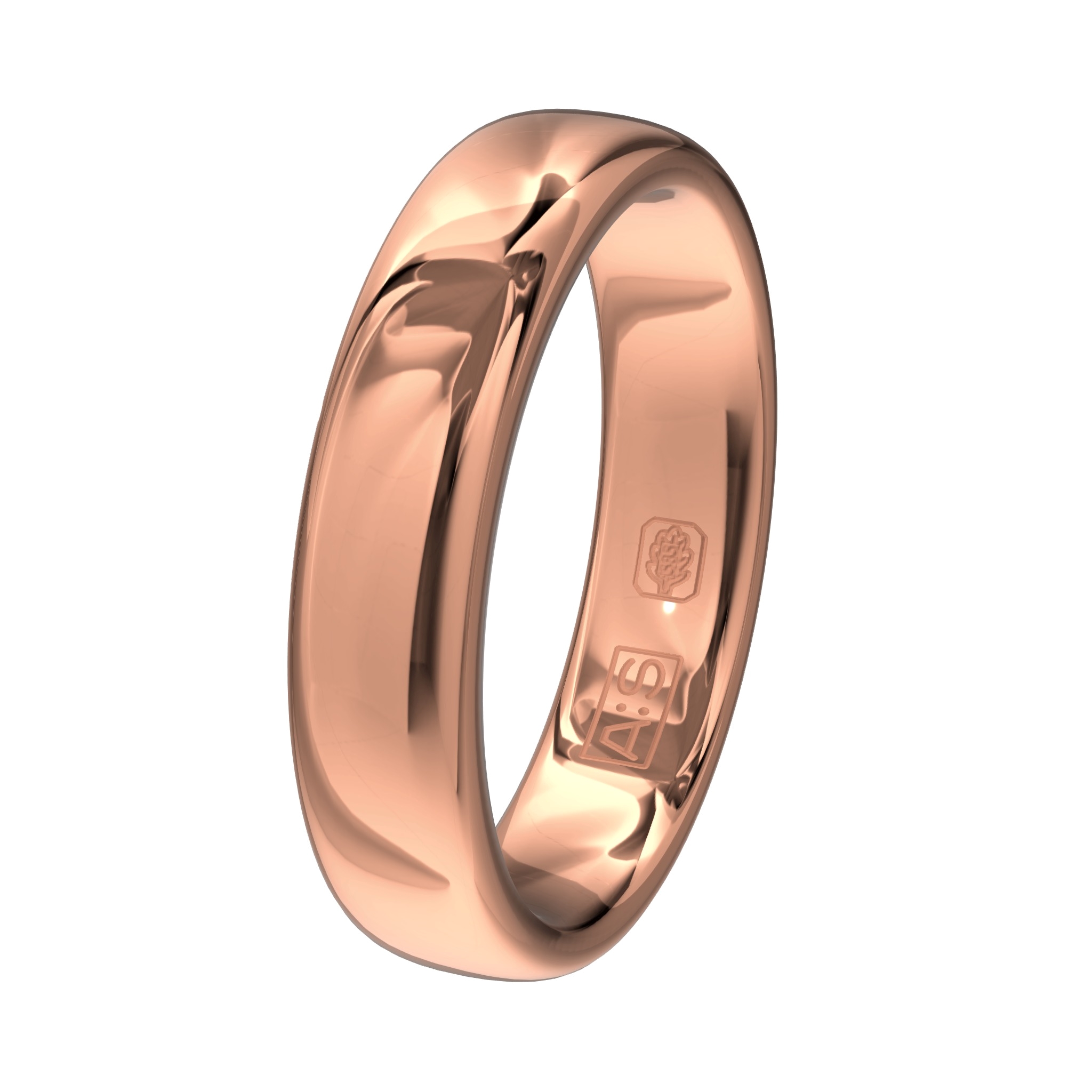 Een elegante ring met een bolle buitenkant, ronde zijkanten en een licht bolle binnenkant. Een klassieke ring van zeer hoge kwaliteit en duurzaamheid!