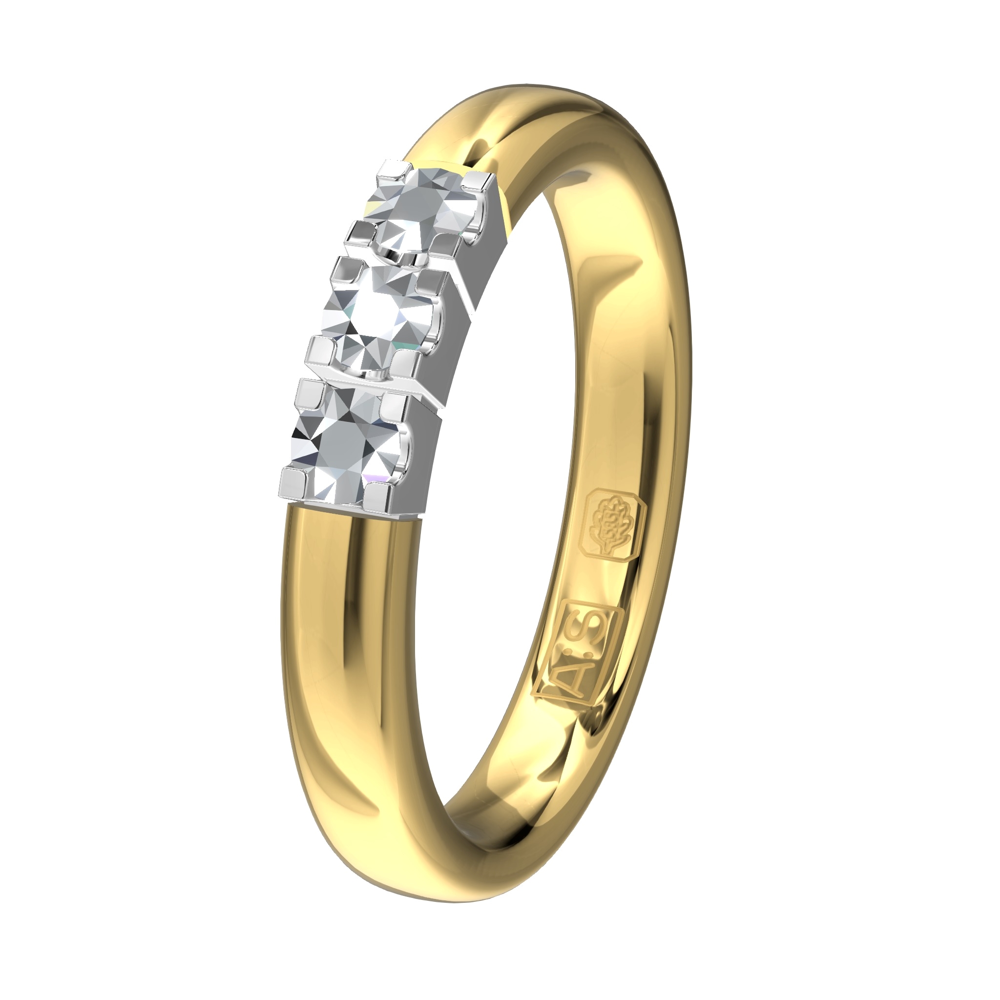 Glinsterende Memoirering 11133. Laat jij jouw unieke geelgouden Memoirering met witte zetting meegroeien met al die mooie momenten in je leven?