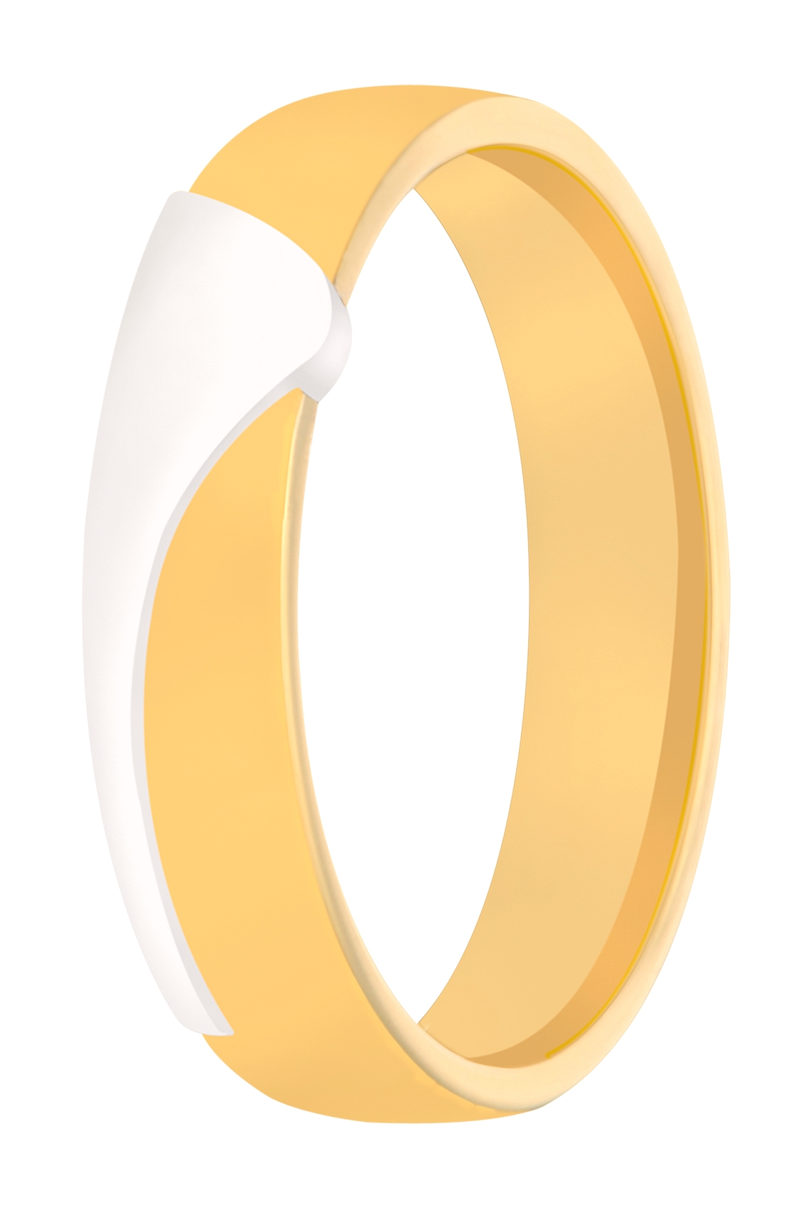 Bij deze sierlijke bicolor ring lijkt het of het witgoud zweeft. De ronde binnenkant zorgt tevens voor een heerlijk draagcomfort.