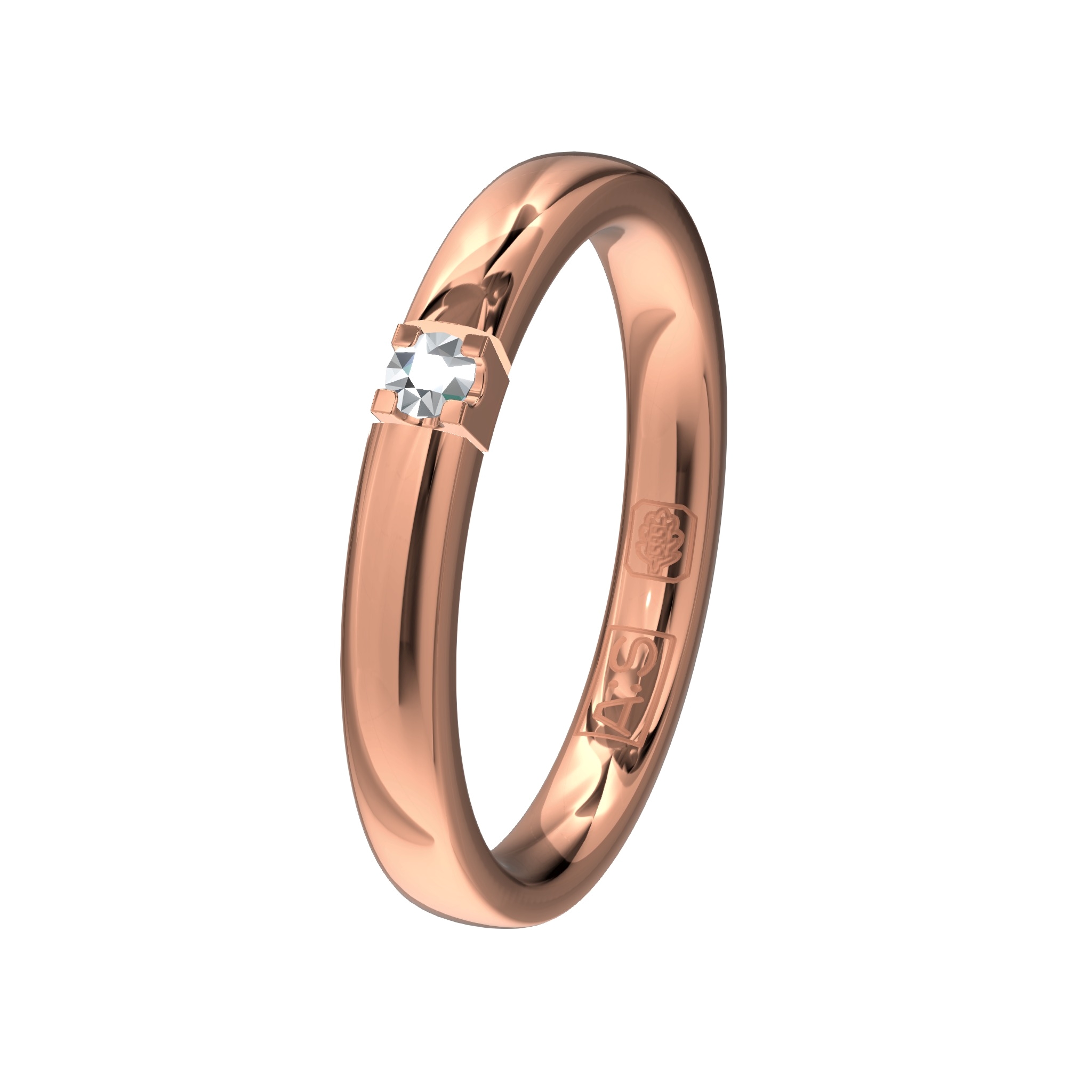 Glinsterende geheel rosegouden Memoirering 11155. Laat je unieke Memoirering meegroeien met al die mooie momenten in je leven en hij schittert steeds meer!