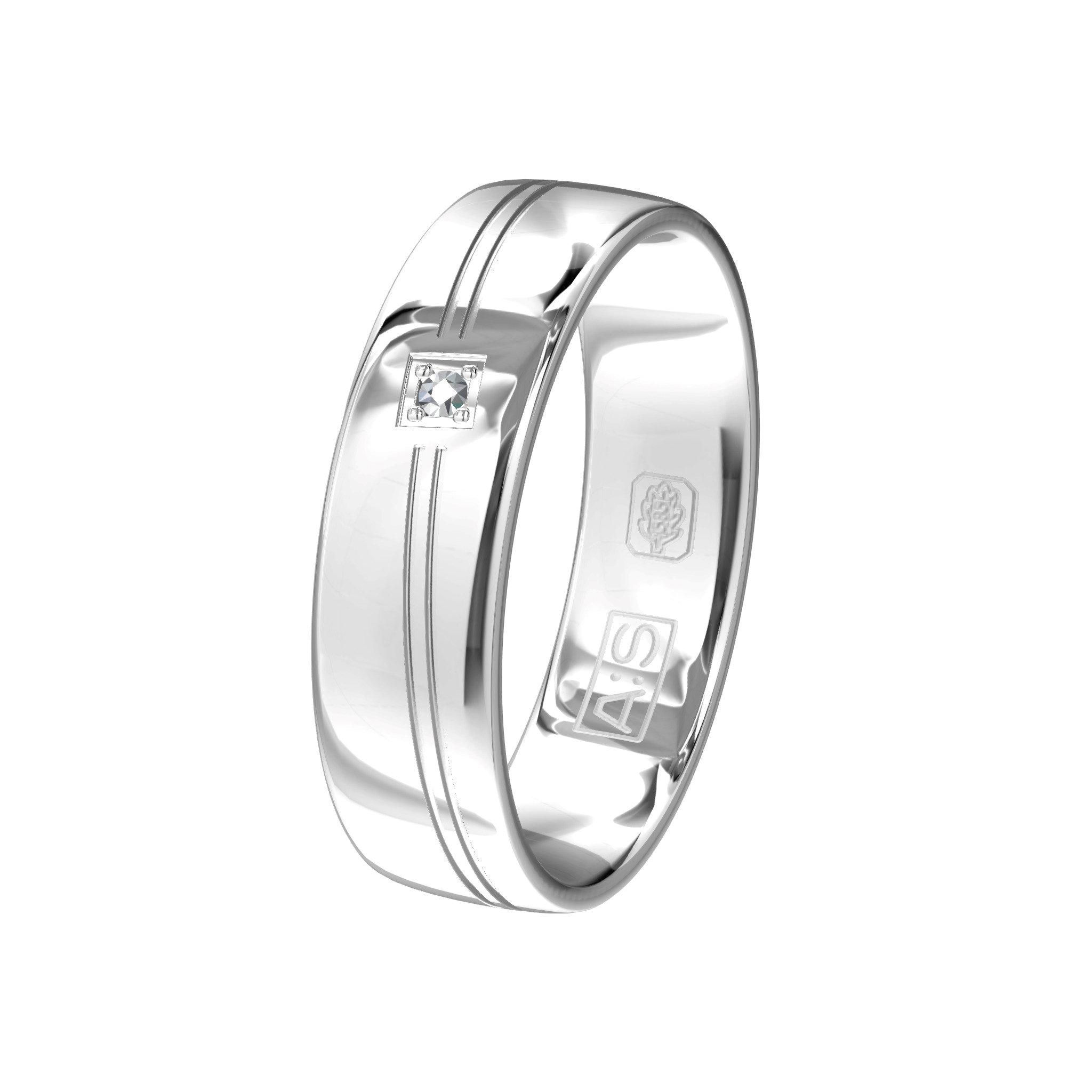 Wat een klassieke schoonheid! Twee subtiele diagonale bewerkingslijntjes in combinatie met een briljant maakt dit alles tot een prachtige combinatie!