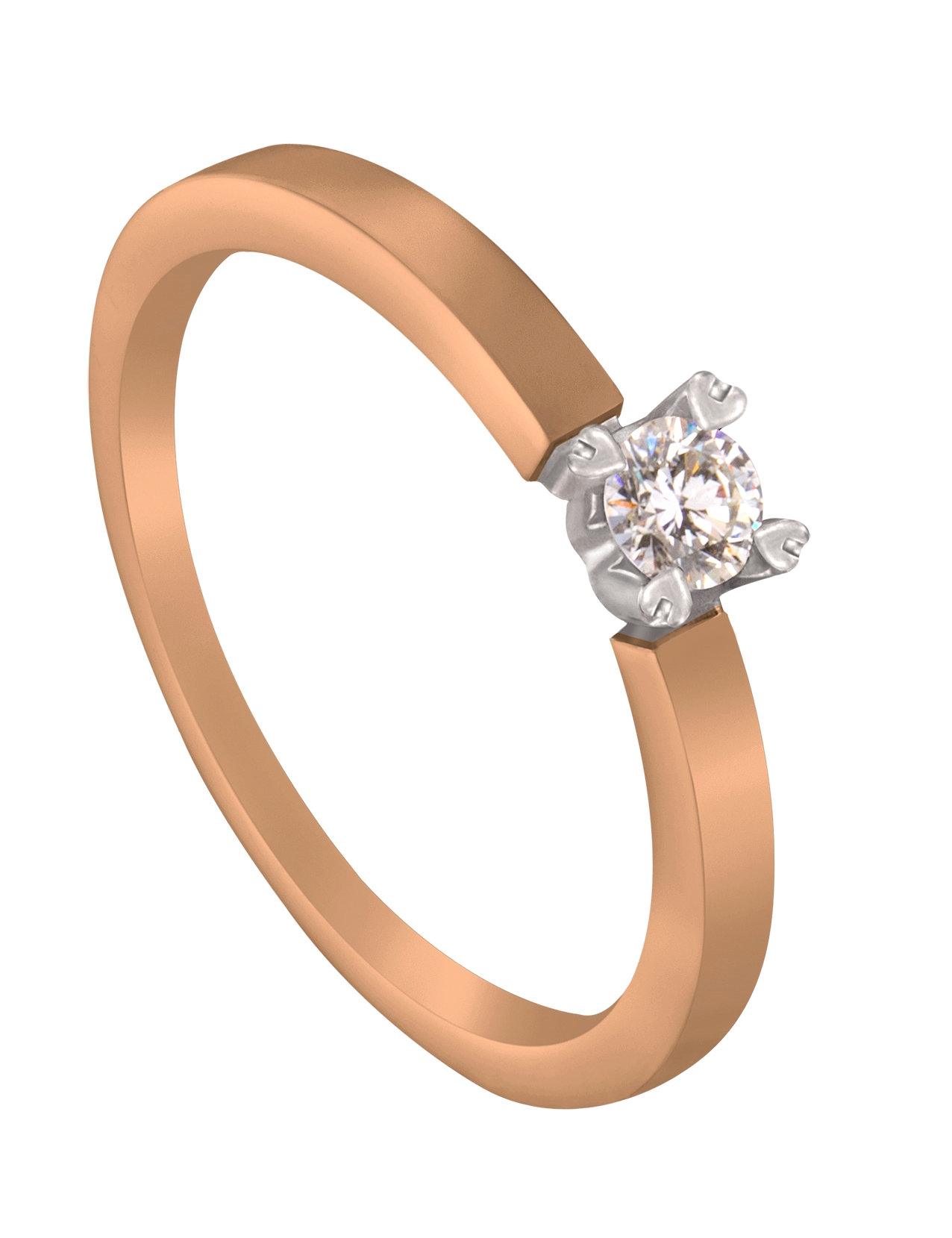 Als je heel goed kijkt zie je dat onze goudsmeden de vier pootjes rond de diamant in de vorm van een hartje hebben gemaakt! Deze uitvoering is door onze diamantzetters voorzien van een briljant van 0,15 ct.