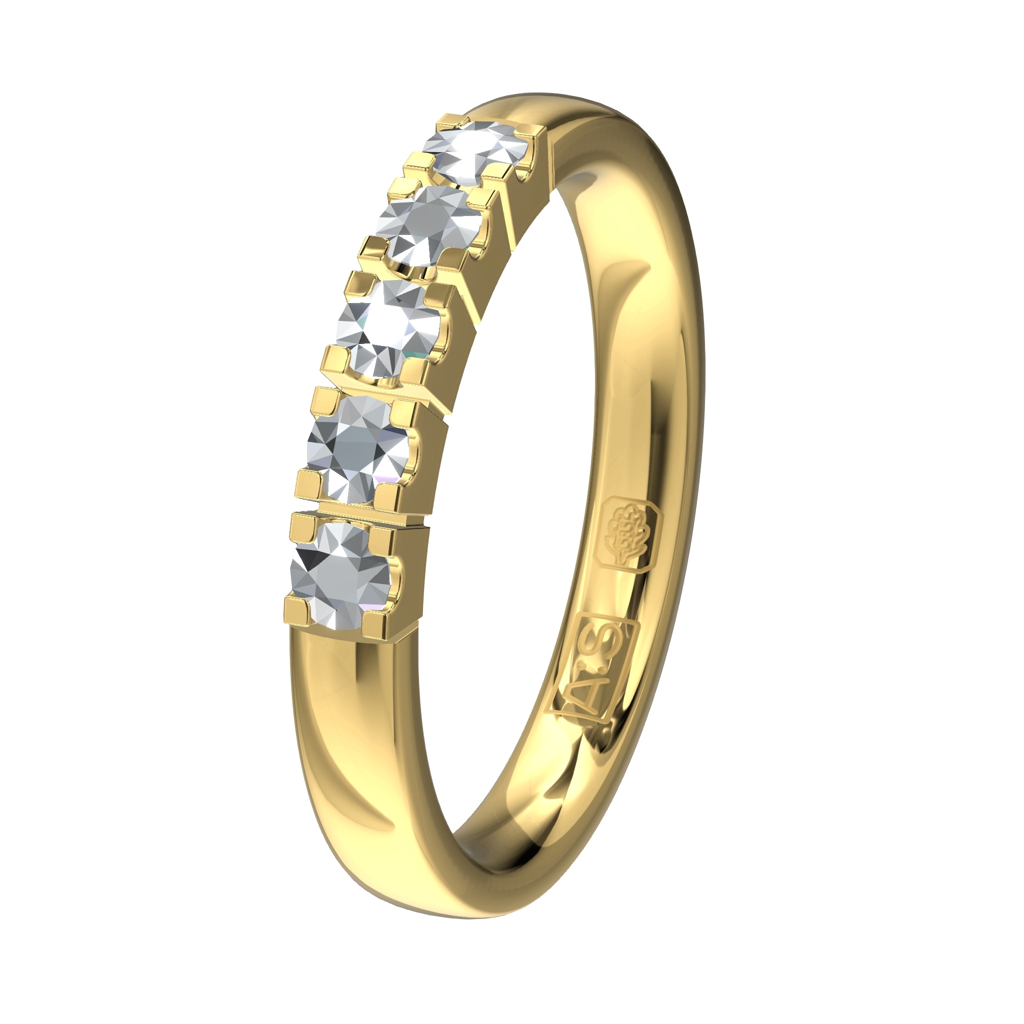 Glinsterende geheel geelgouden Memoirering 11155. Laat jij jouw unieke Memoirering meegroeien met al die mooie momenten in je leven?