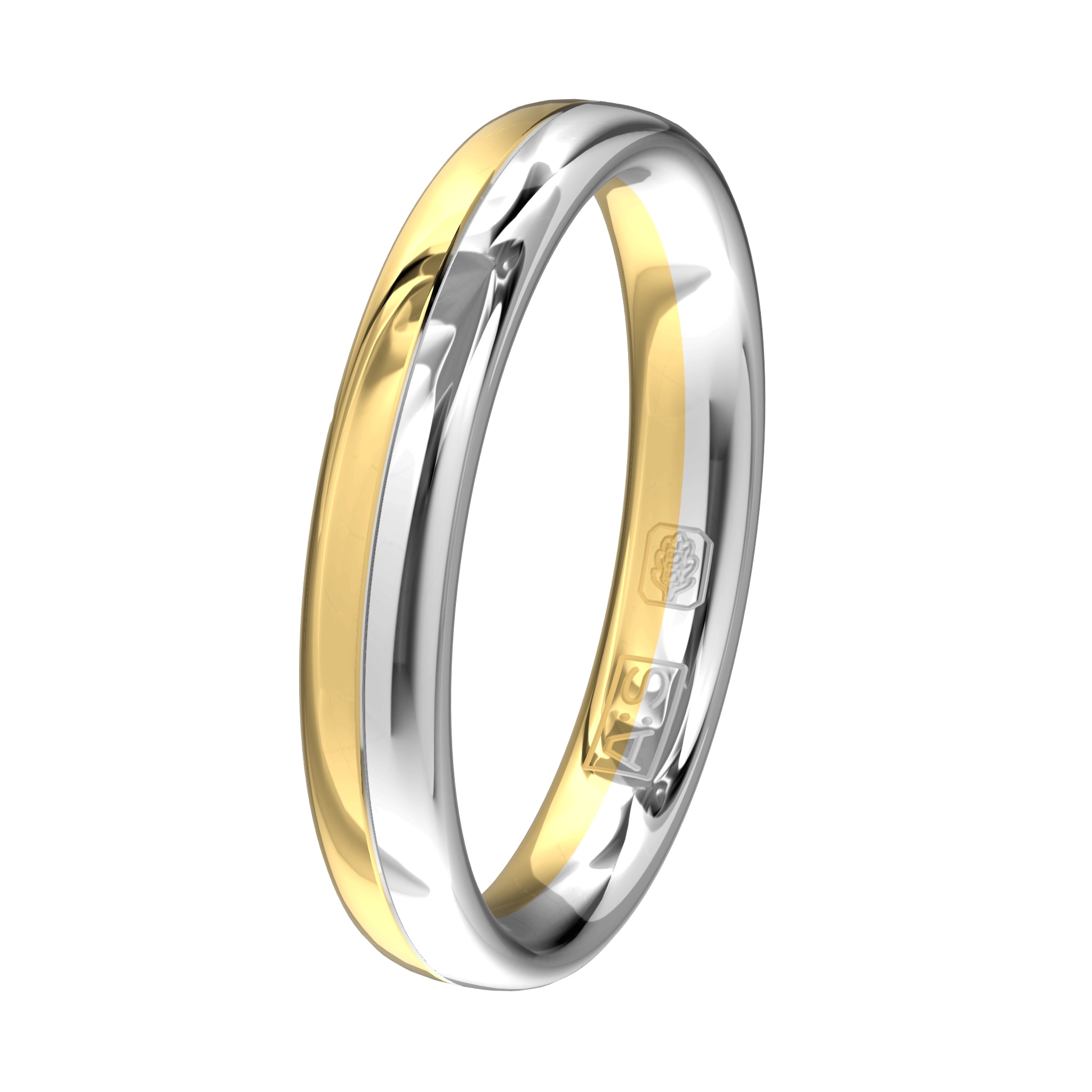 Deze schitterende bicolor ring is door onze goudsmeden voorzien van een ronde binnenkant hetgeen maximaal draagcomfort geeft.