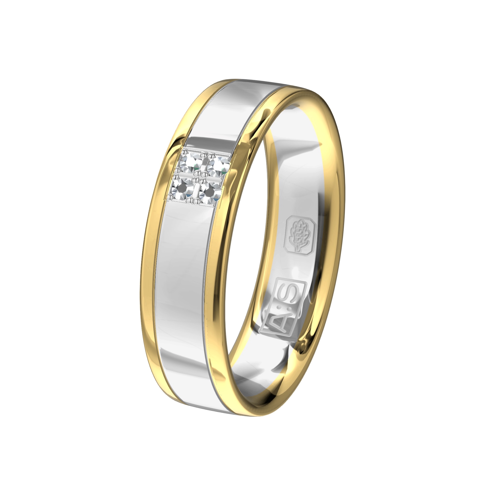 Wil je een meerkleurige ring die tijdloos is? Dan is dit jouw ring! Onze diamantzetters hebben heel elegant vier briljanten geplaatst in een prachtig vierkant.