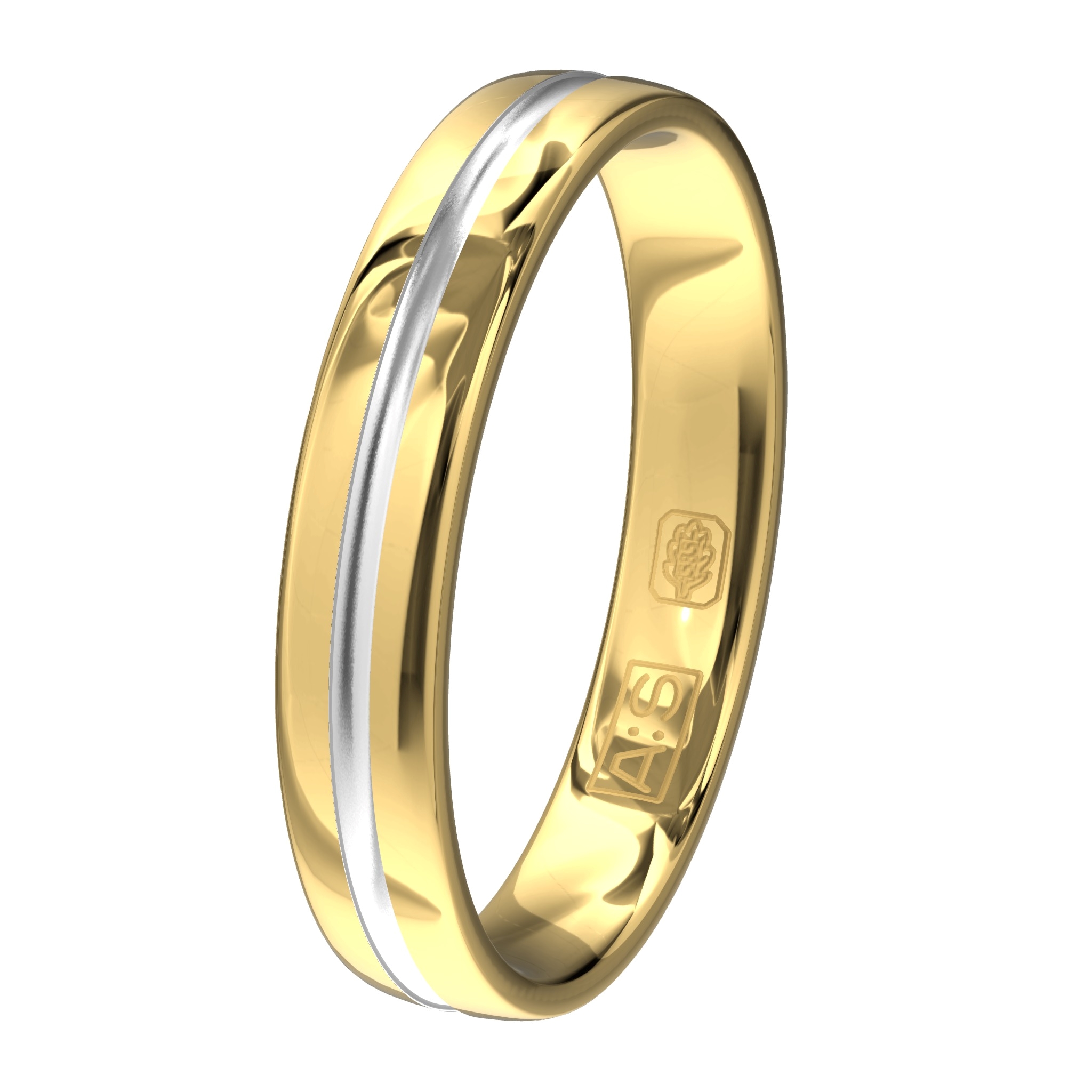 Een geelgouden trouwring met een gerhodineerde binnenbaan die je elke dag met veel liefde wilt dragen