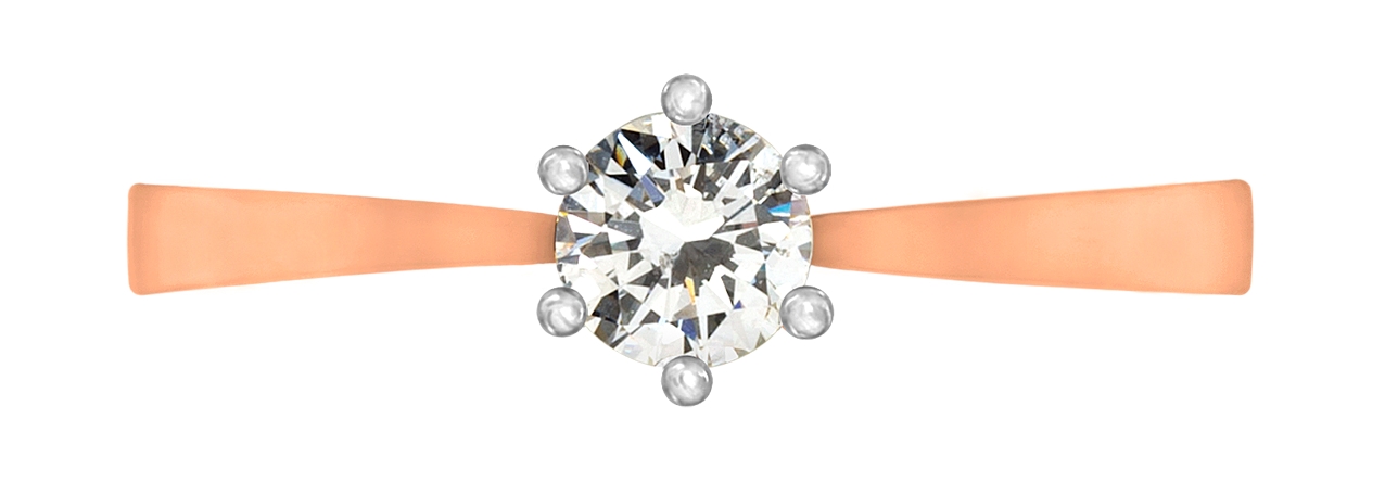 De klassieker onder de solitairringen! Prachtig uitgevoerd in een tweekleurige combinatie en voorzien van een briljant van 0,31 ct.