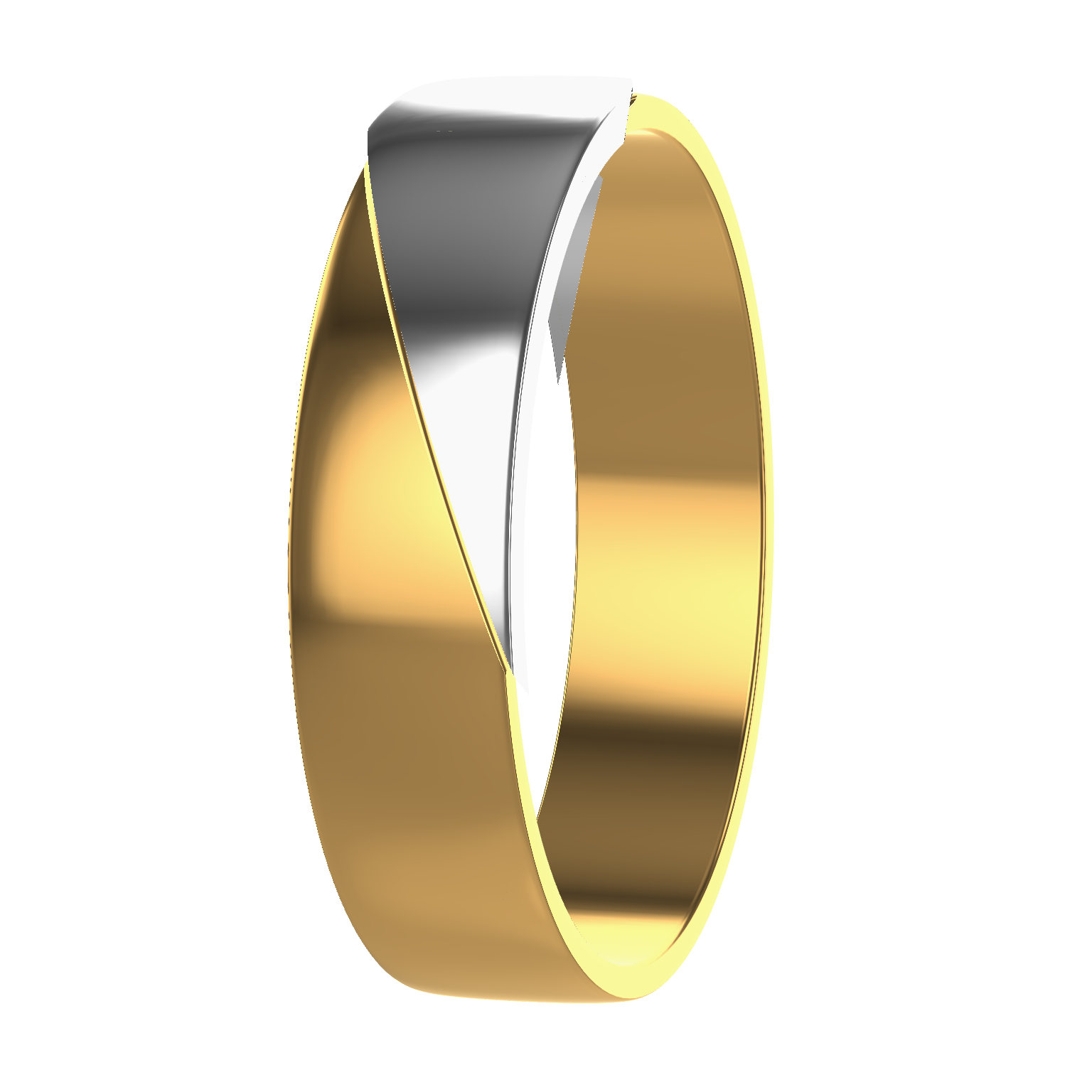 Zoek je iets speciaals en unieks? Deze geelgouden ring met witte baan voldoet hieraan!