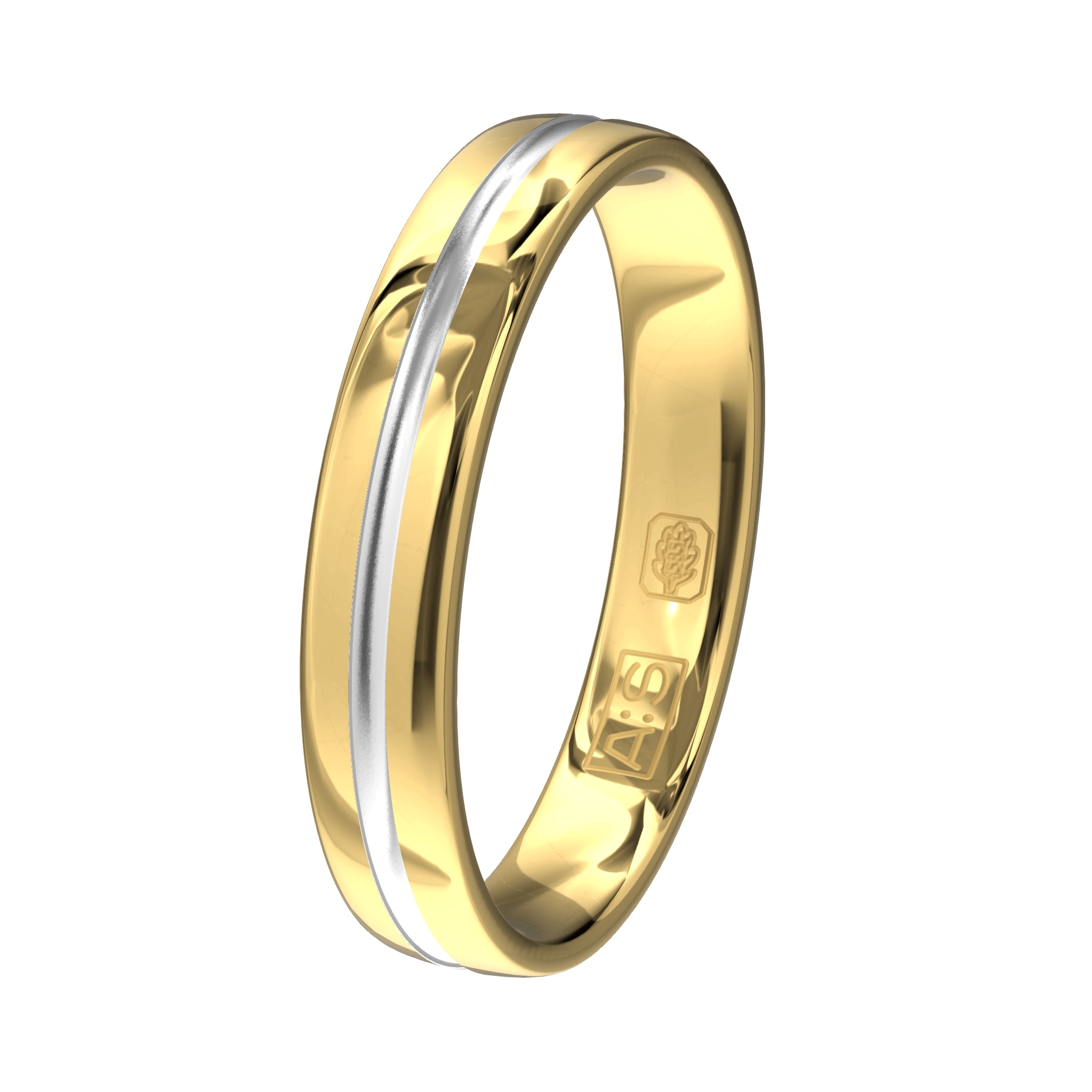 Een geelgouden trouwring met een gerhodineerde binnenbaan die je elke dag met veel liefde wilt dragen