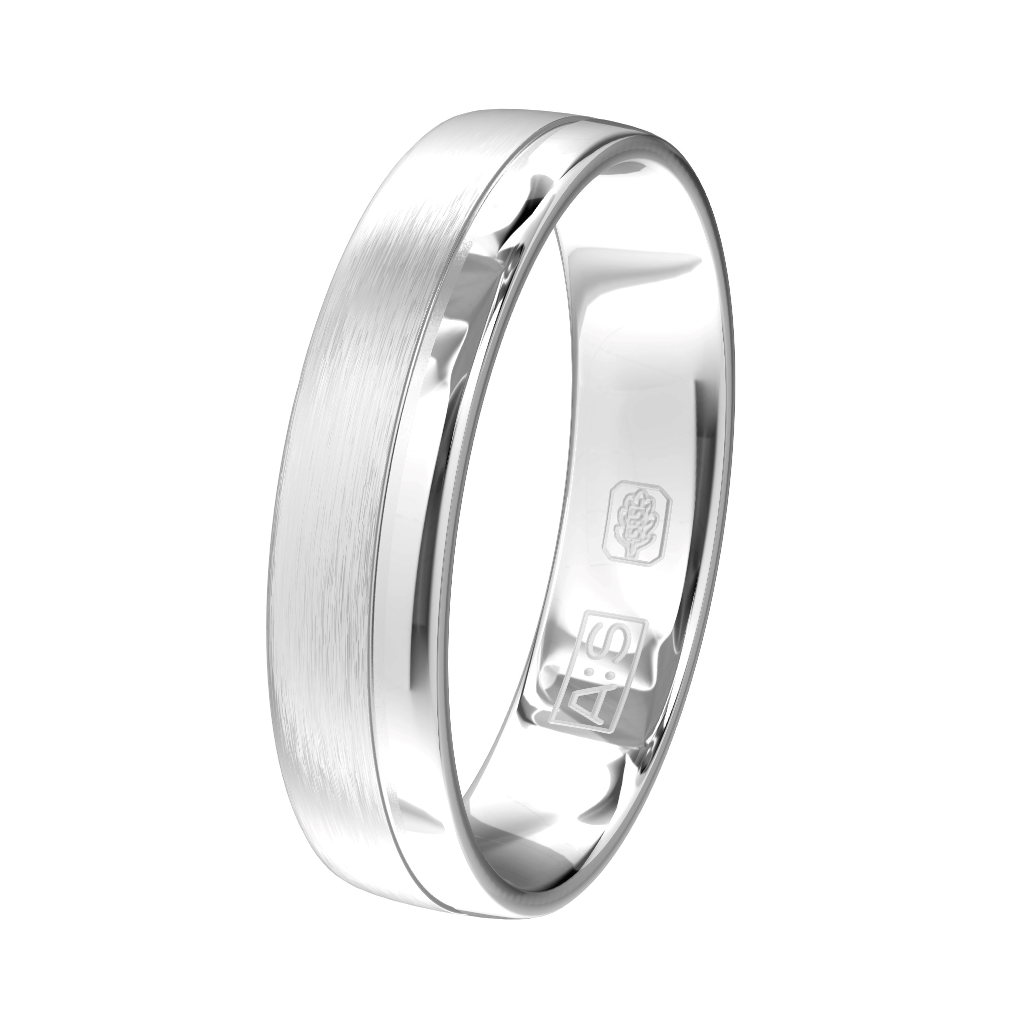 Een fraaie combinatie van glanzend en gematteerd witgoud. Een ring met een fijne pasvorm, hier zeg je geen nee tegen!