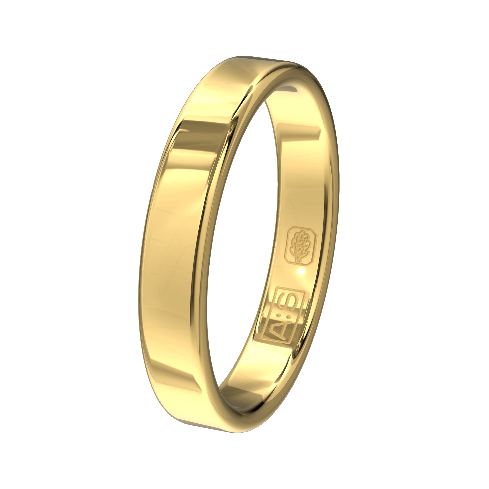 De ronde zijkanten geeft deze ring een unieke look. Deze look wordt nog eens versterkt omdat onze goudsmeden dit model zowel van een vlakke buiten- als binnenkant hebben voorzien. Zo krijg je een waar juweeltje!