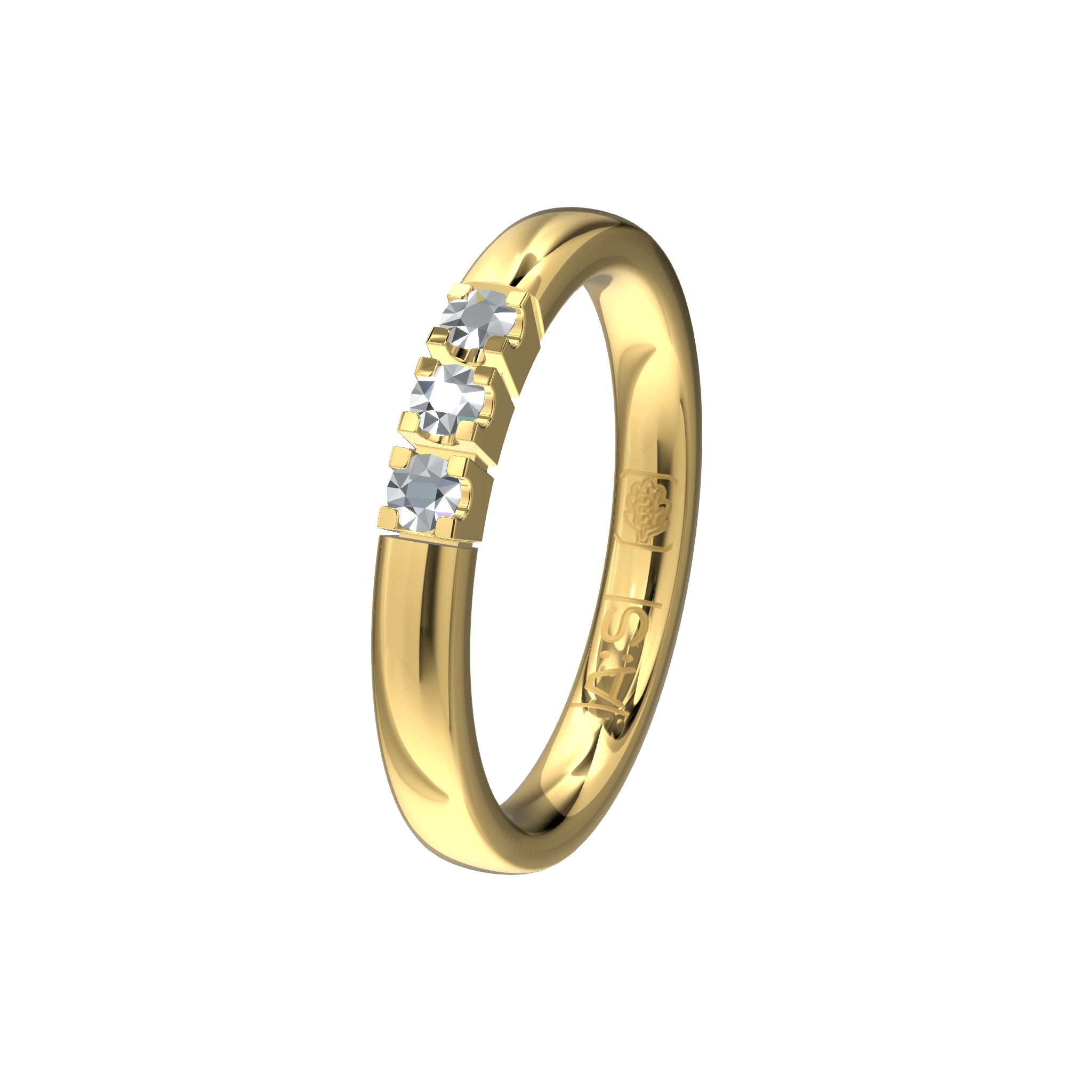 Glinsterende geheel geelgouden Memoirering 11155. Laat jij jouw unieke Memoirering meegroeien met al die mooie momenten in je leven?