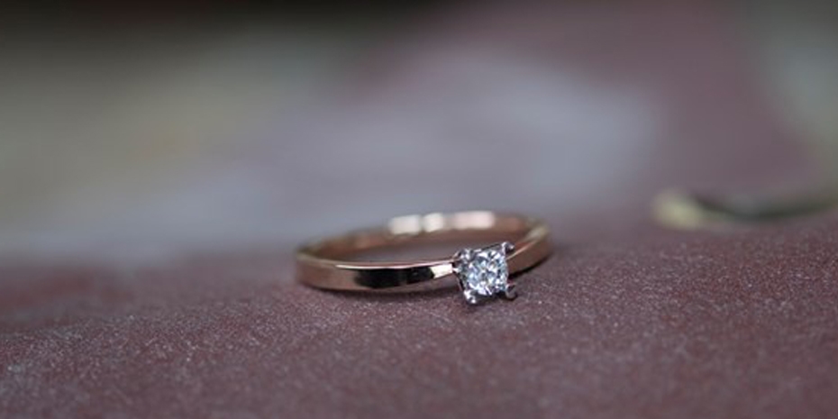 Rosegouden Solitairring