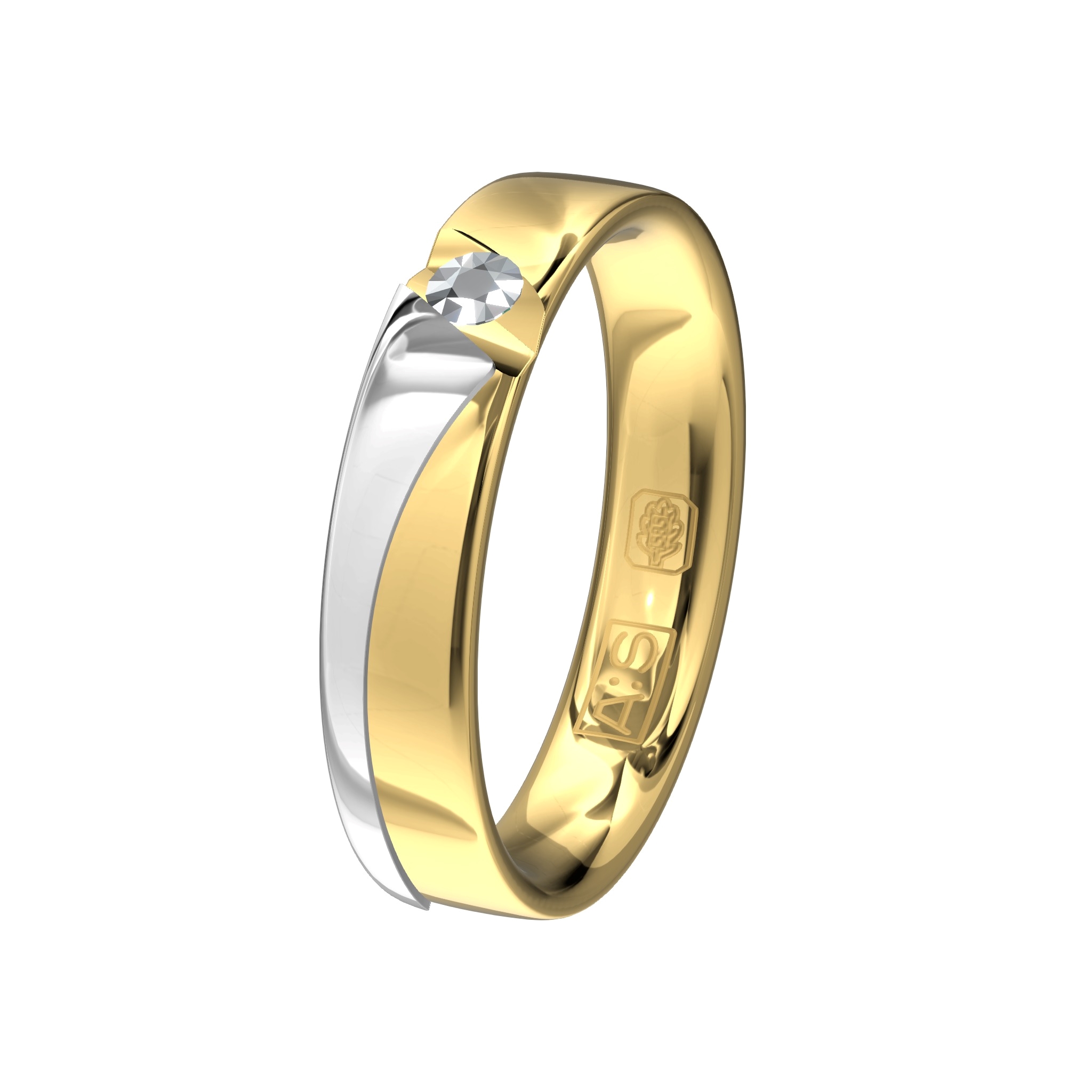 Ambacht met passie, dat stralen deze geweldige ringen uit, waarbij het lijkt of het witgoud zweeft! In de damesring zit een briljant.