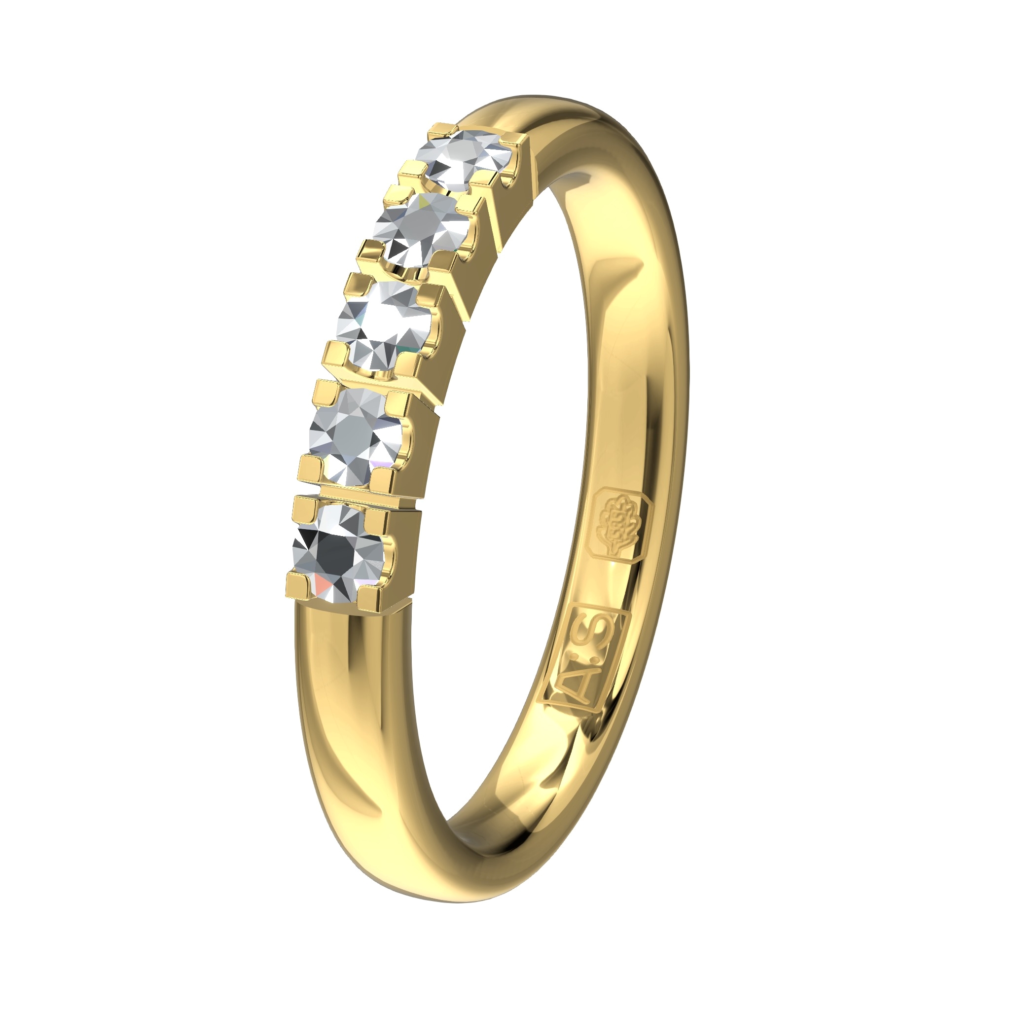 Glinsterende geelgouden Memoirering 11133. Laat jij jouw unieke Memoirering meegroeien met al die mooie momenten in je leven?