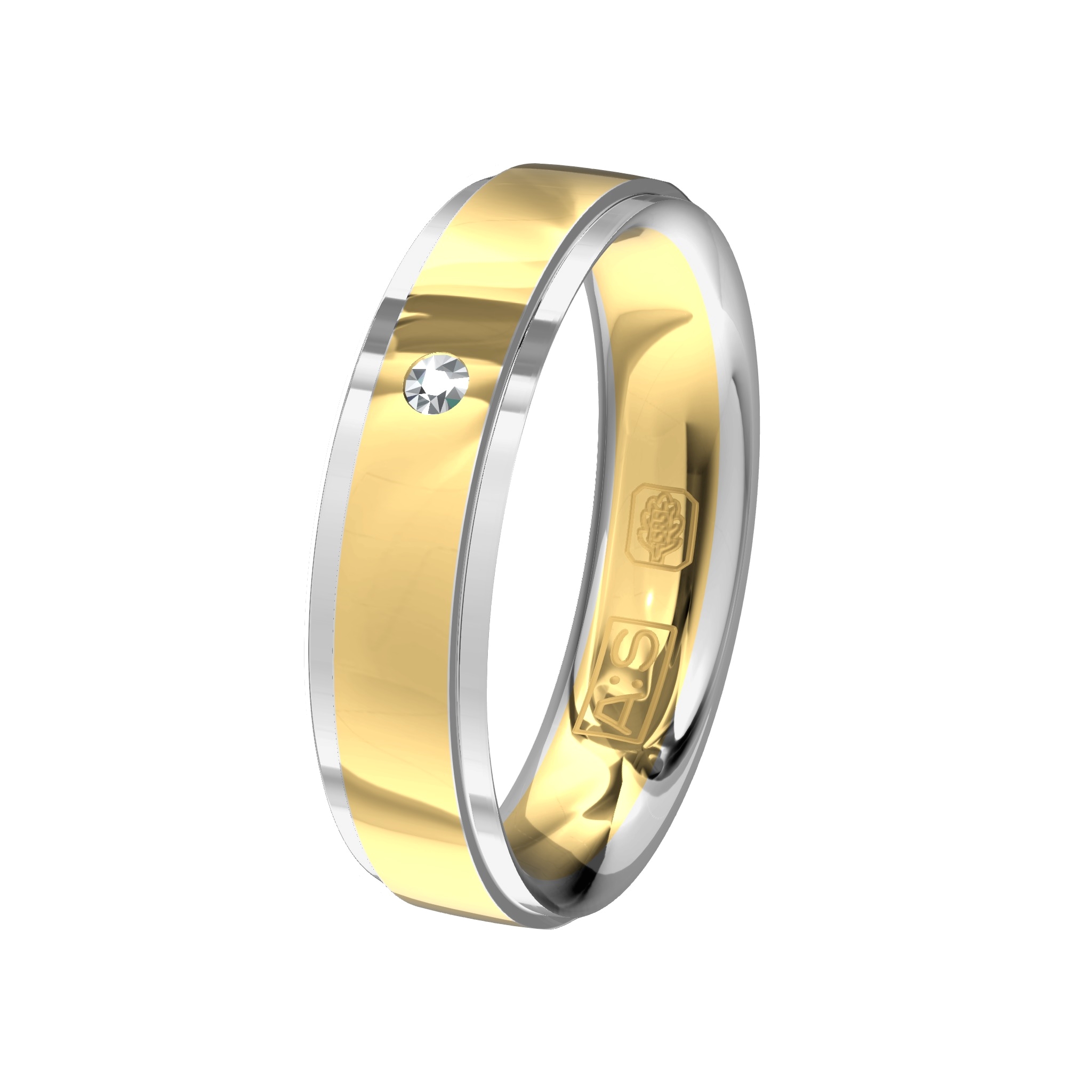 Geef goud, als je van elkaar houdt. Geef elkaar deze prachtige glanzende bicolor ring als teken van deze liefde!