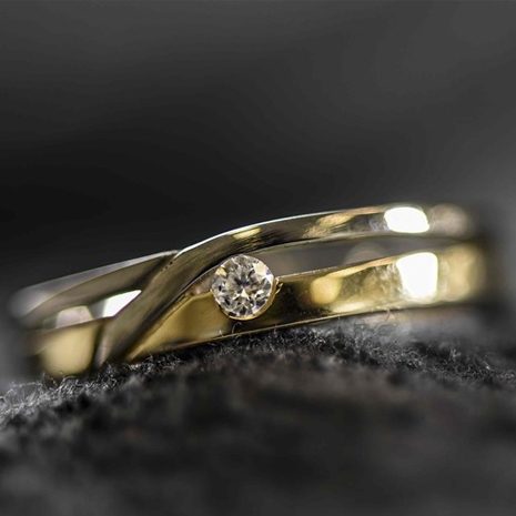 Bicolor Ring Met Briljant