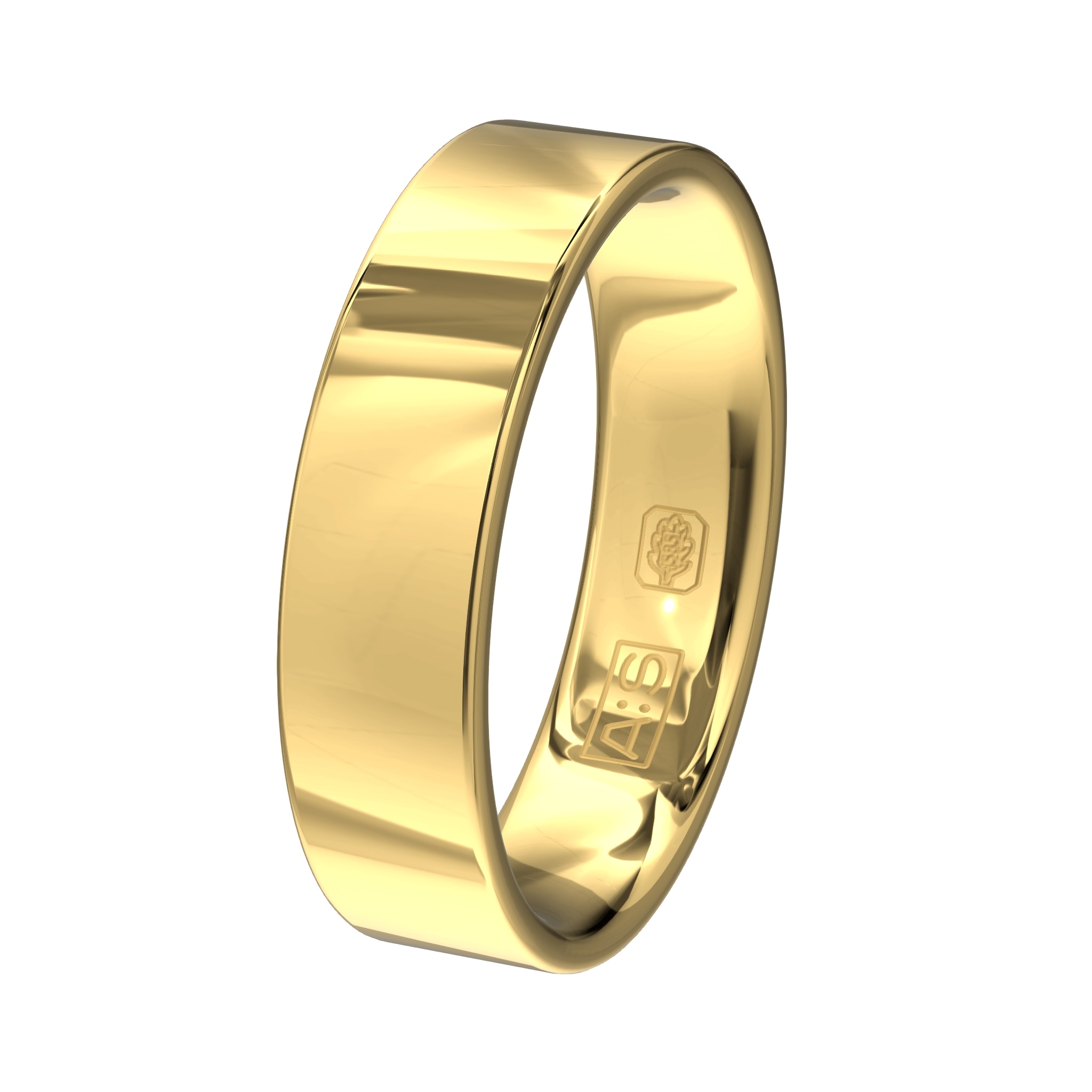 Deze prachtige ring heeft door de vlakke buitenkant een moderne uitstraling. Omdat de subtiel aflopende zijkanten geleidelijk overgaan naar een ronde binnenkant zorgt dit voor een heerlijk draagcomfort!