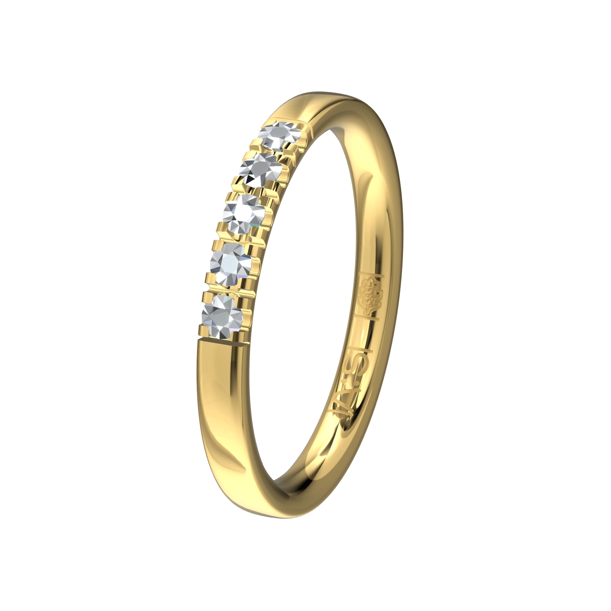 Glinsterende geheel geelgouden Memoirering 11144. Laat jij jouw unieke Memoirering meegroeien met al die mooie momenten in je leven?