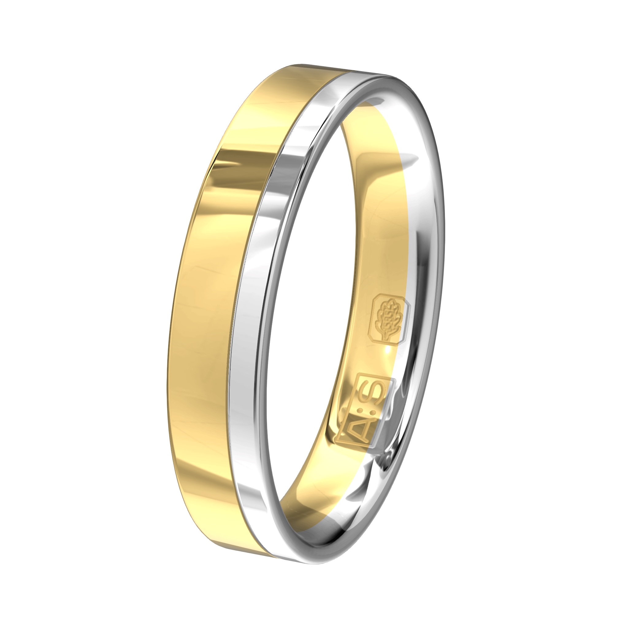 Deze bicolor ring bestaat uit een baan glanzend geelgoud en een baan glanzend witgoud. De ronde binnenkant zorgt voor een heerlijk draagcomfort.