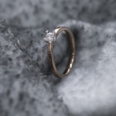 Rosegouden Solitairring