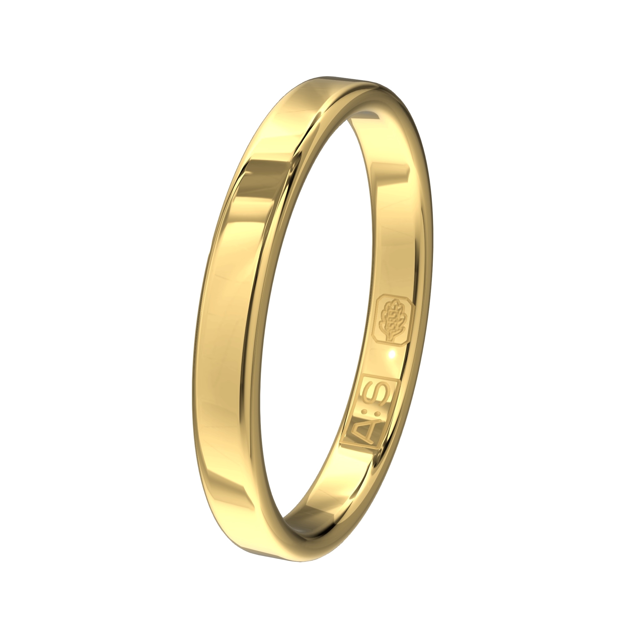 De ronde zijkanten geeft deze ring een unieke look. Deze look wordt nog eens versterkt omdat onze goudsmeden dit model zowel van een vlakke buiten- als binnenkant hebben voorzien. Zo krijg je een waar juweeltje!