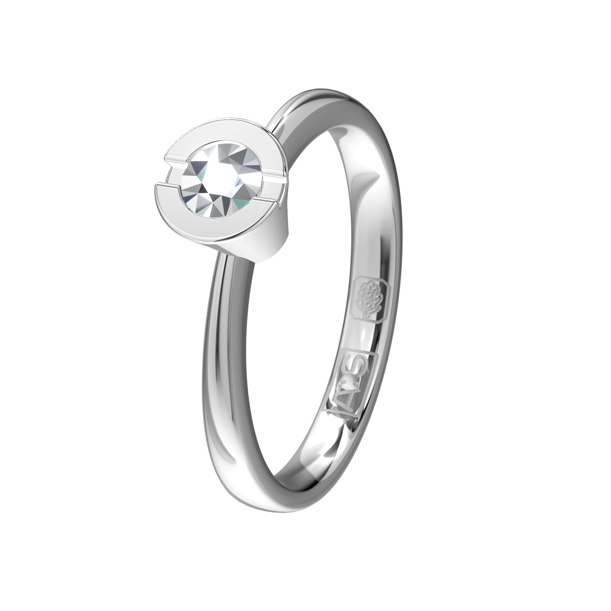 Handgemaakt en daardoor uniek! Deze schitterende witgoud palladium solitairring is door onze diamantzetters voorzien van een 0,20 ct. briljant.