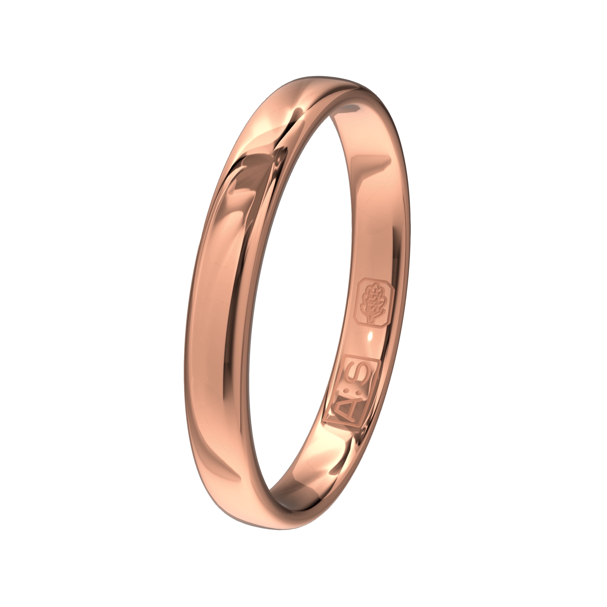 Een elegante ring met een bolle buitenkant, ronde zijkanten en een licht bolle binnenkant. Een klassieke ring van zeer hoge kwaliteit en duurzaamheid!