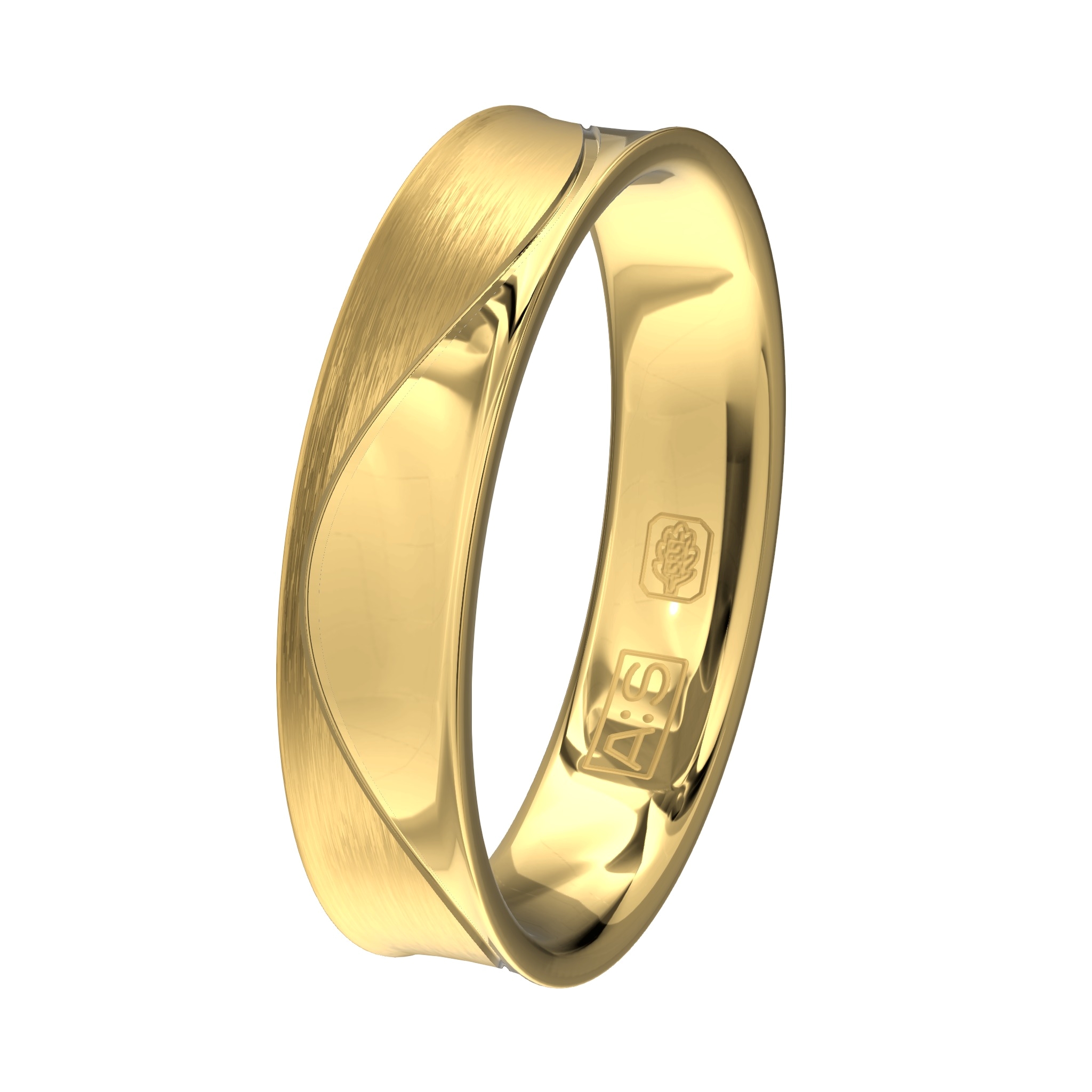 Dit kunstig lijnenspel wordt door onze goudsmeden extra geaccentueerd door de holle buitenkant die deze ring heeft!